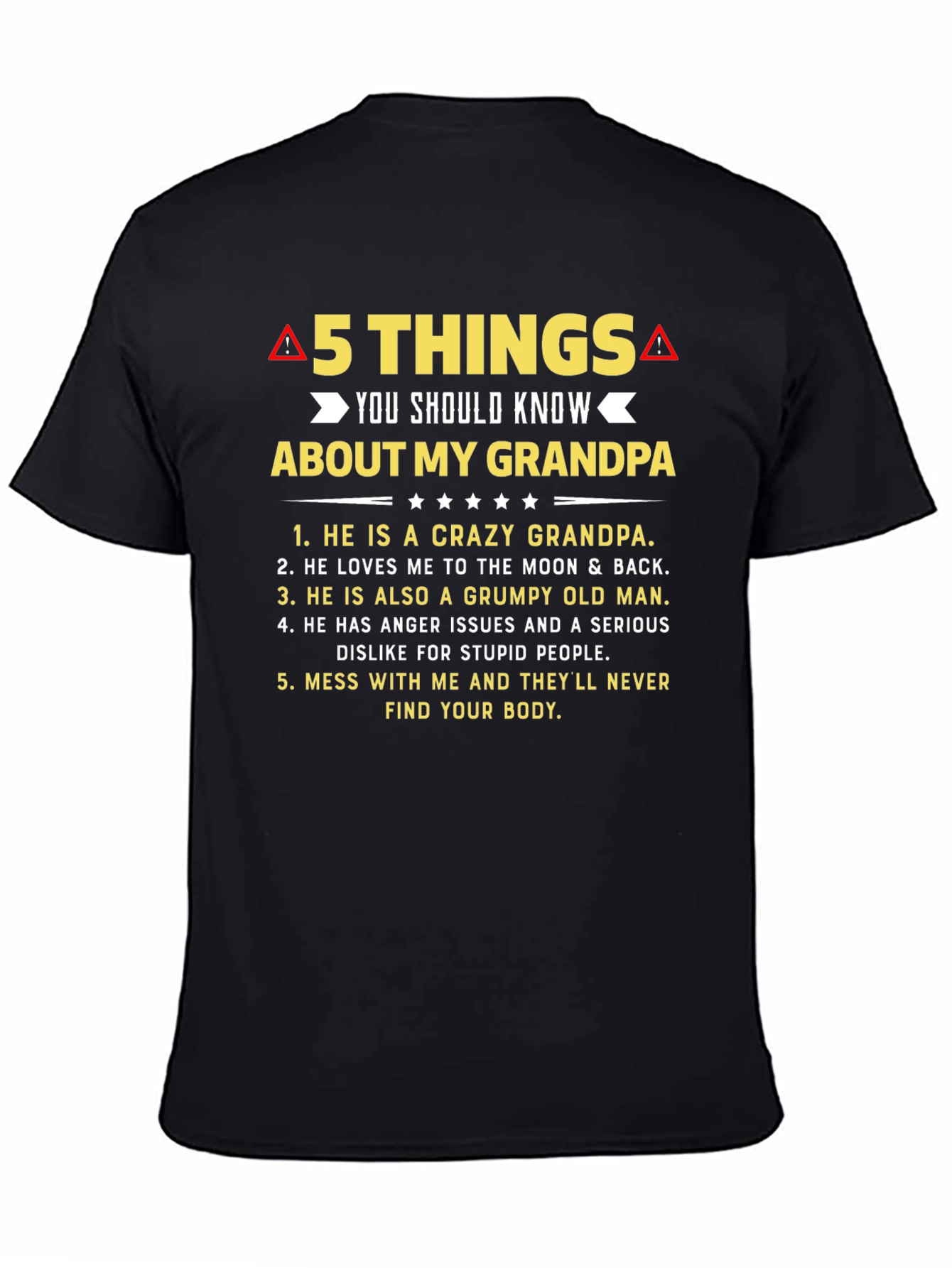 5 Things You Should Know About My Grandpa T-Shirt