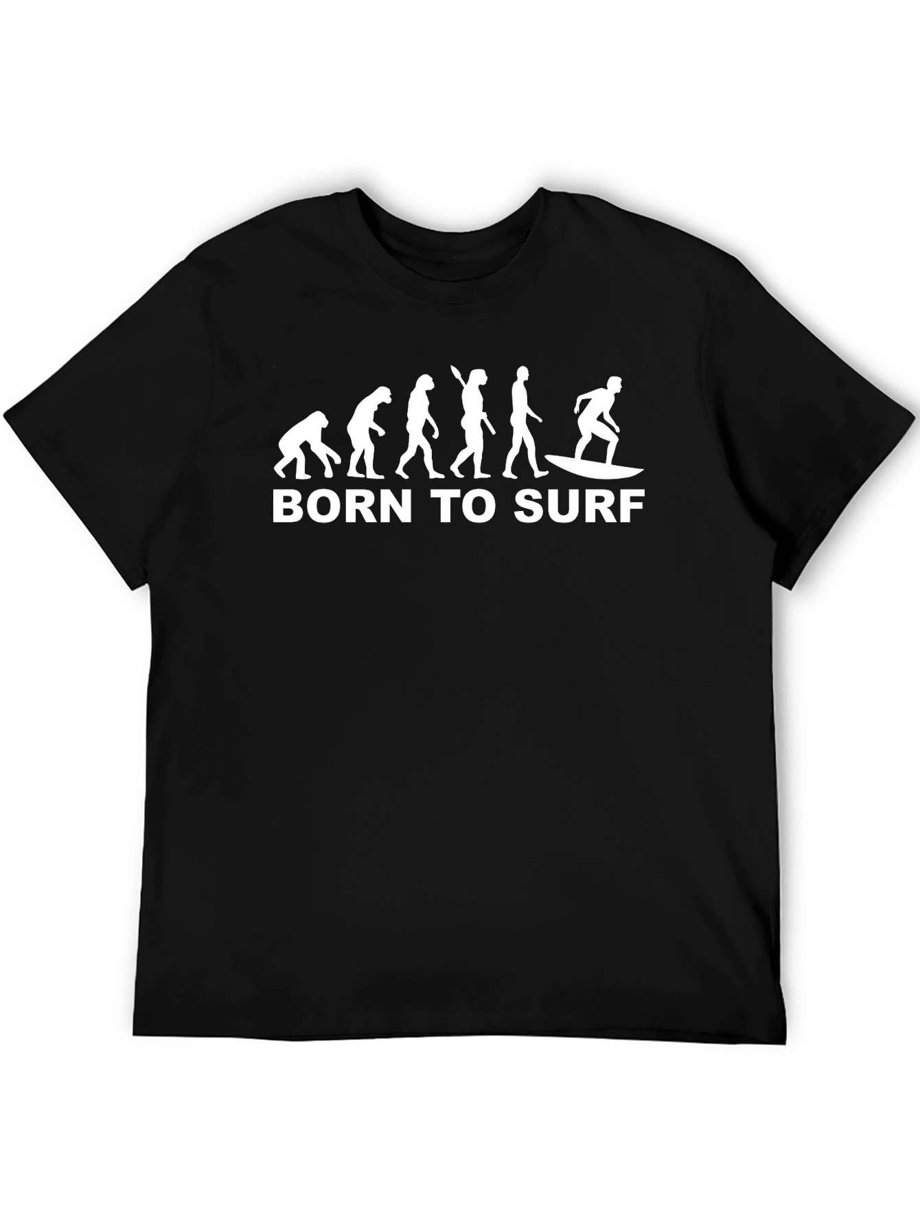 Born To Surf Evolution Black Graphic Tee