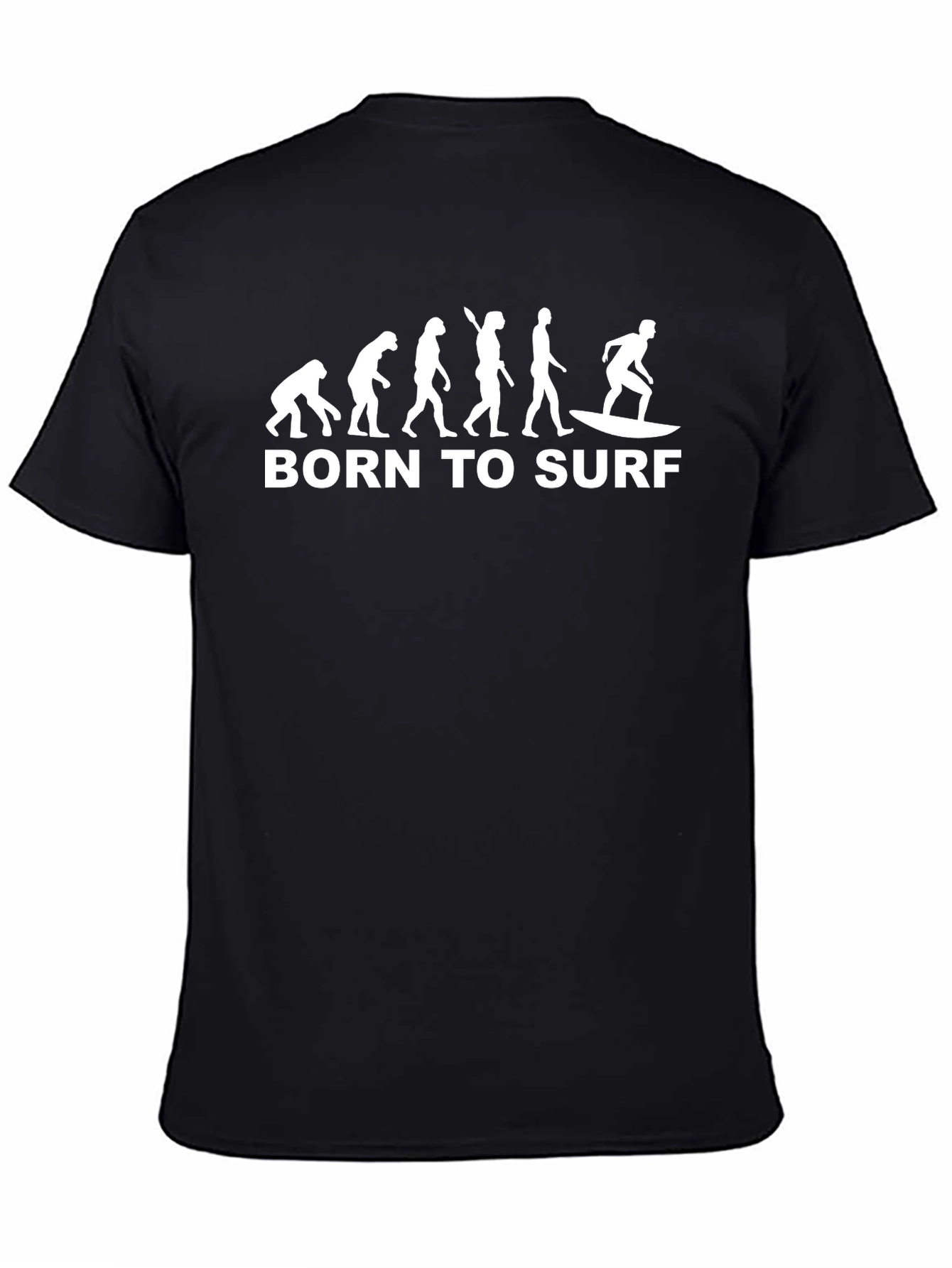 Born To Surf Evolution Black Graphic Tee