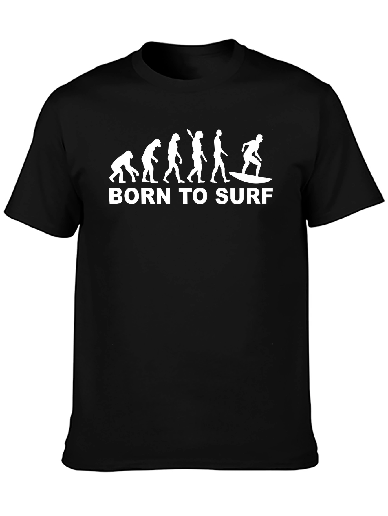 Born To Surf Evolution Black Graphic Tee