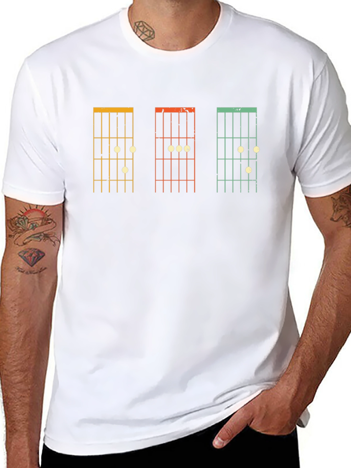 Guitar Chord Diagram Graphic Tee - Black