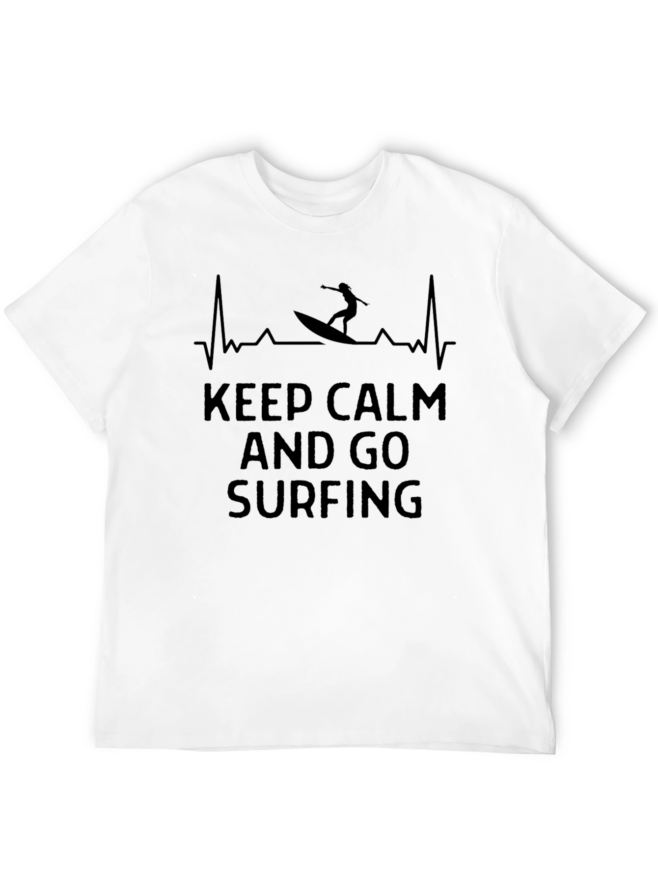 Keep Calm and Go Surfing Black T-Shirt
