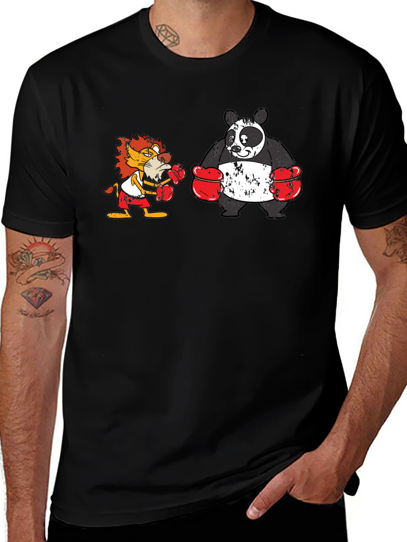 Boxing Lion vs. Panda T-Shirt