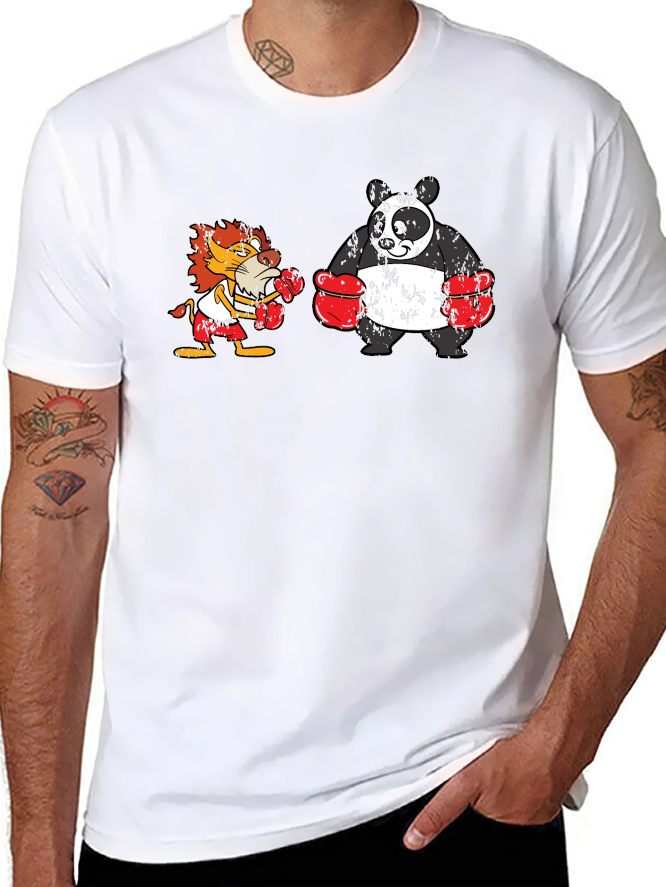 Boxing Lion vs. Panda T-Shirt