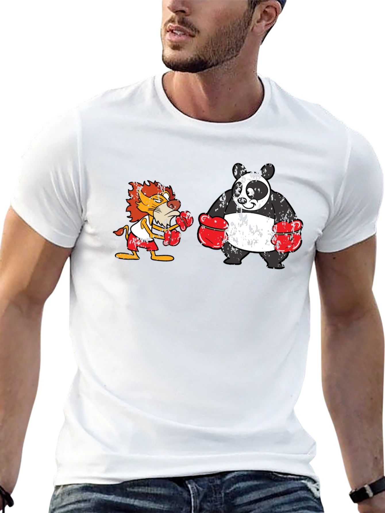 Boxing Lion vs. Panda T-Shirt