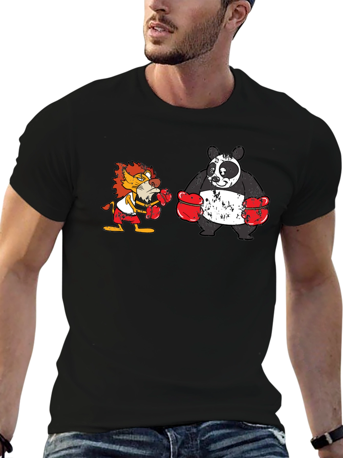 Boxing Lion vs. Panda T-Shirt