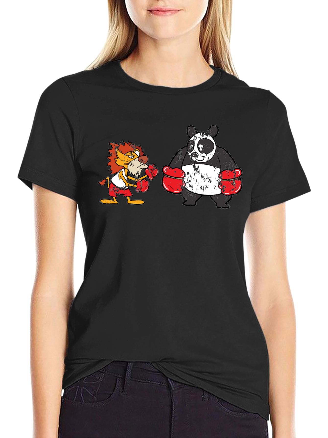 Boxing Lion vs. Panda T-Shirt