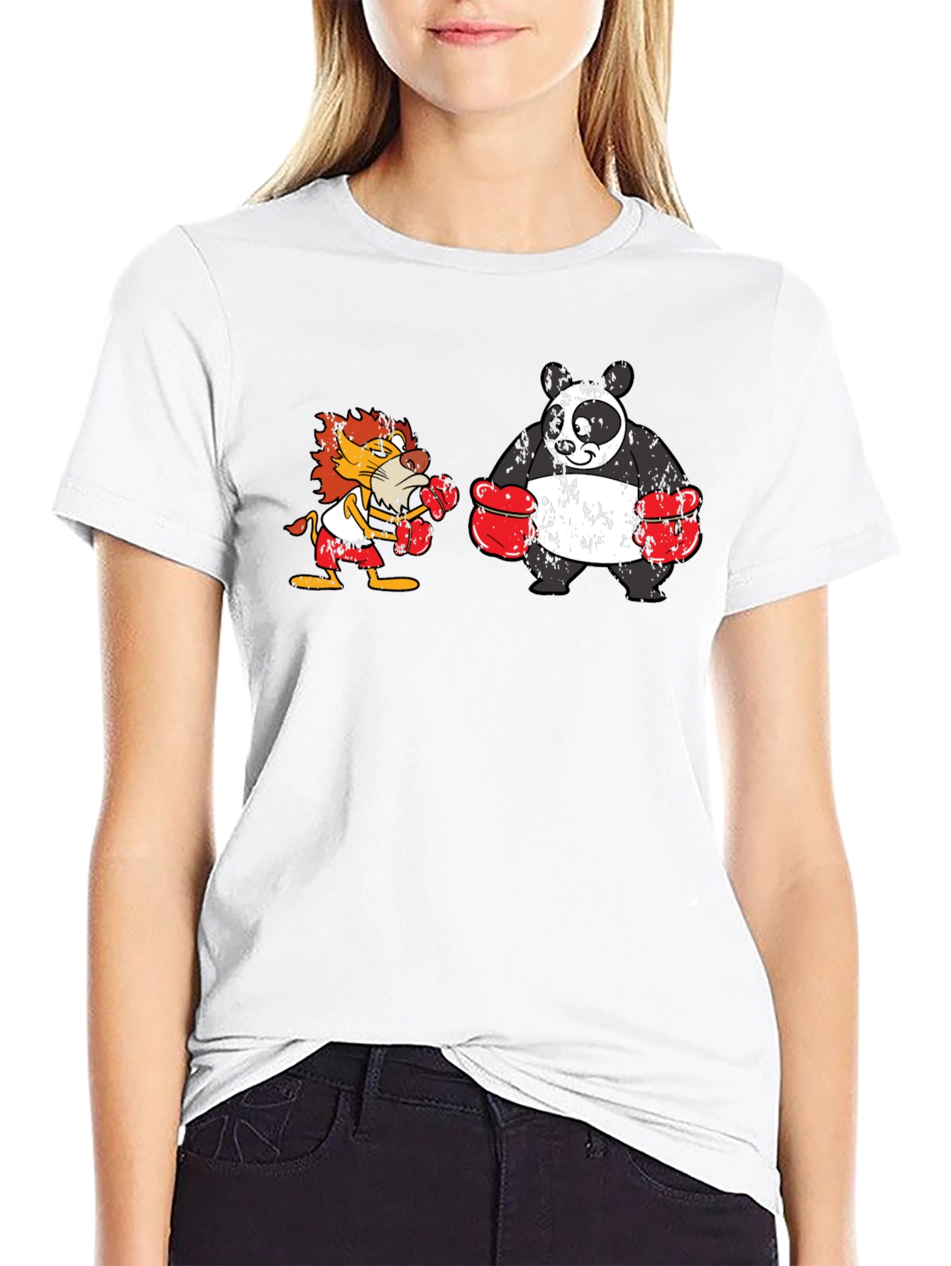 Boxing Lion vs. Panda T-Shirt