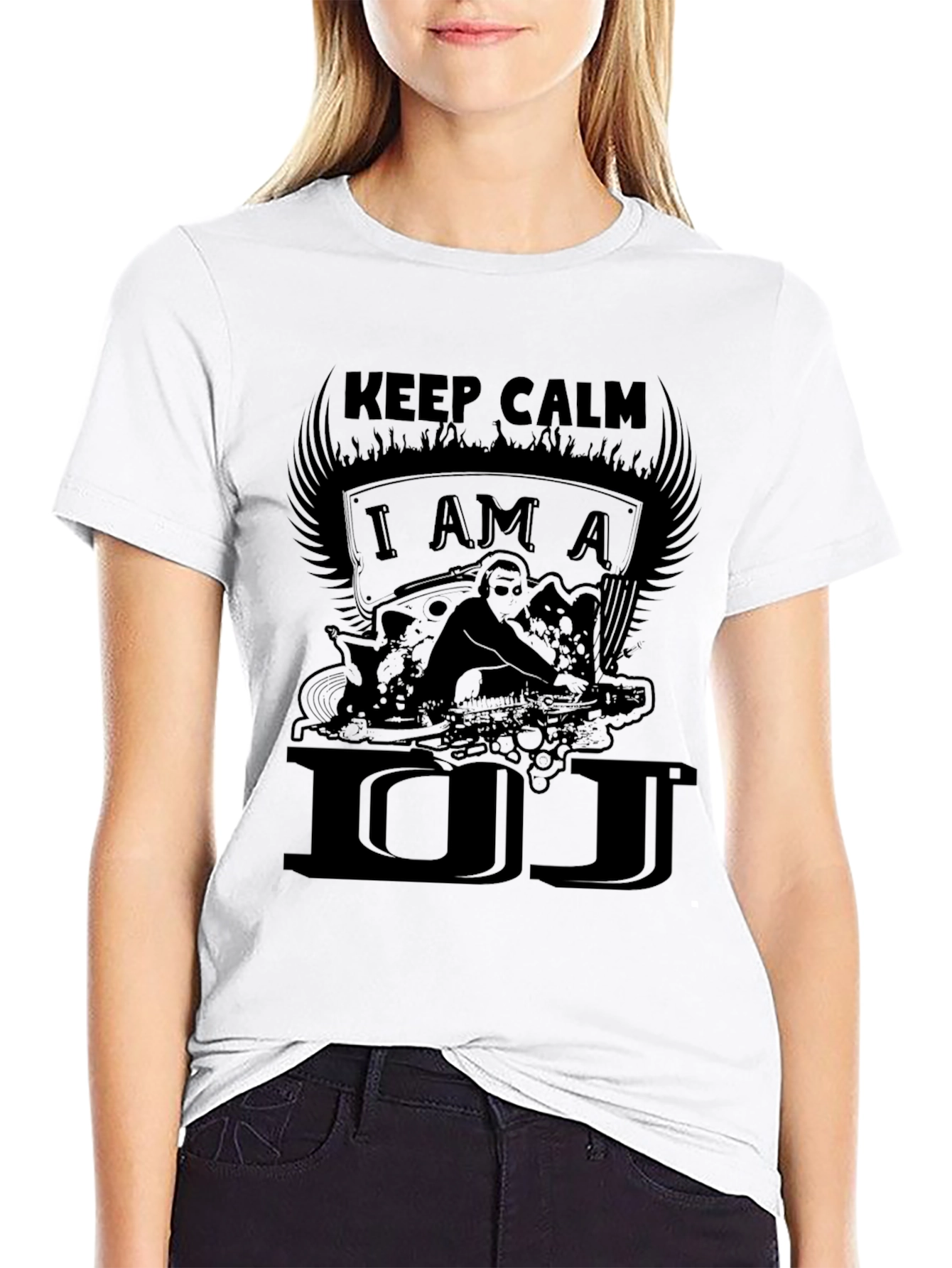 Keep Calm I Am A DJ Black Graphic T-Shirt