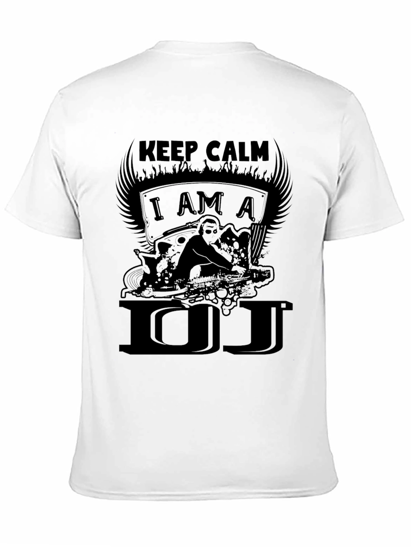 Keep Calm I Am A DJ Black Graphic T-Shirt