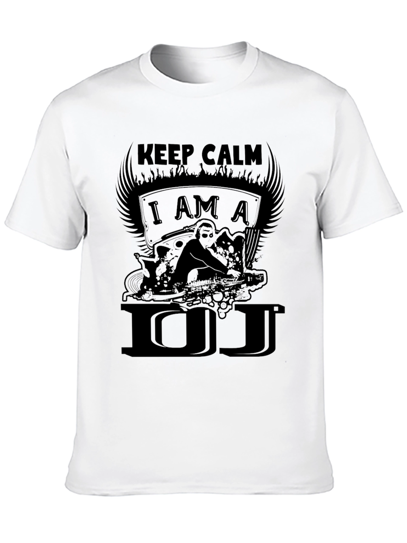 Keep Calm I Am A DJ Black Graphic T-Shirt
