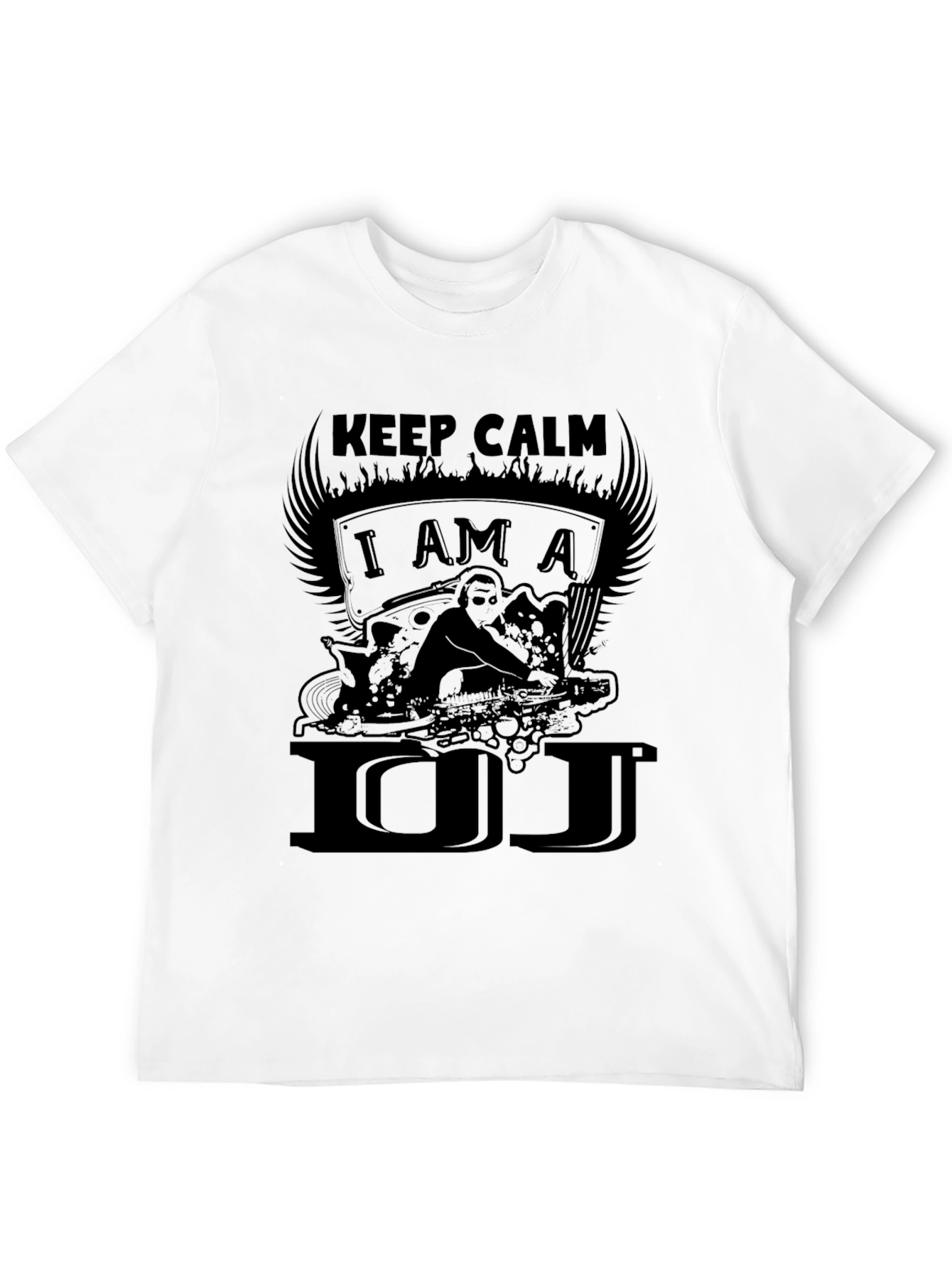 Keep Calm I Am A DJ Black Graphic T-Shirt