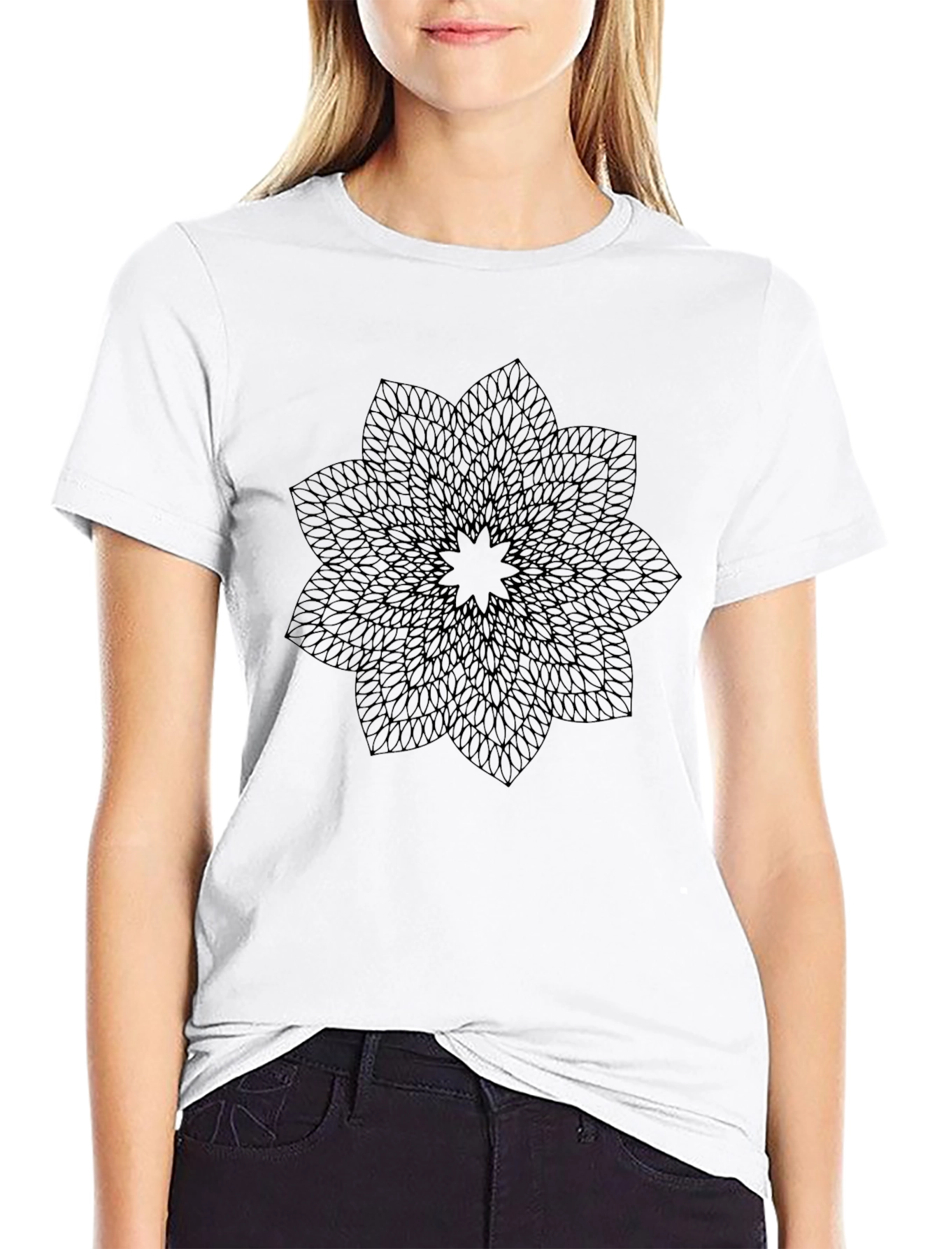 Geometric Mandala Graphic Print Tee