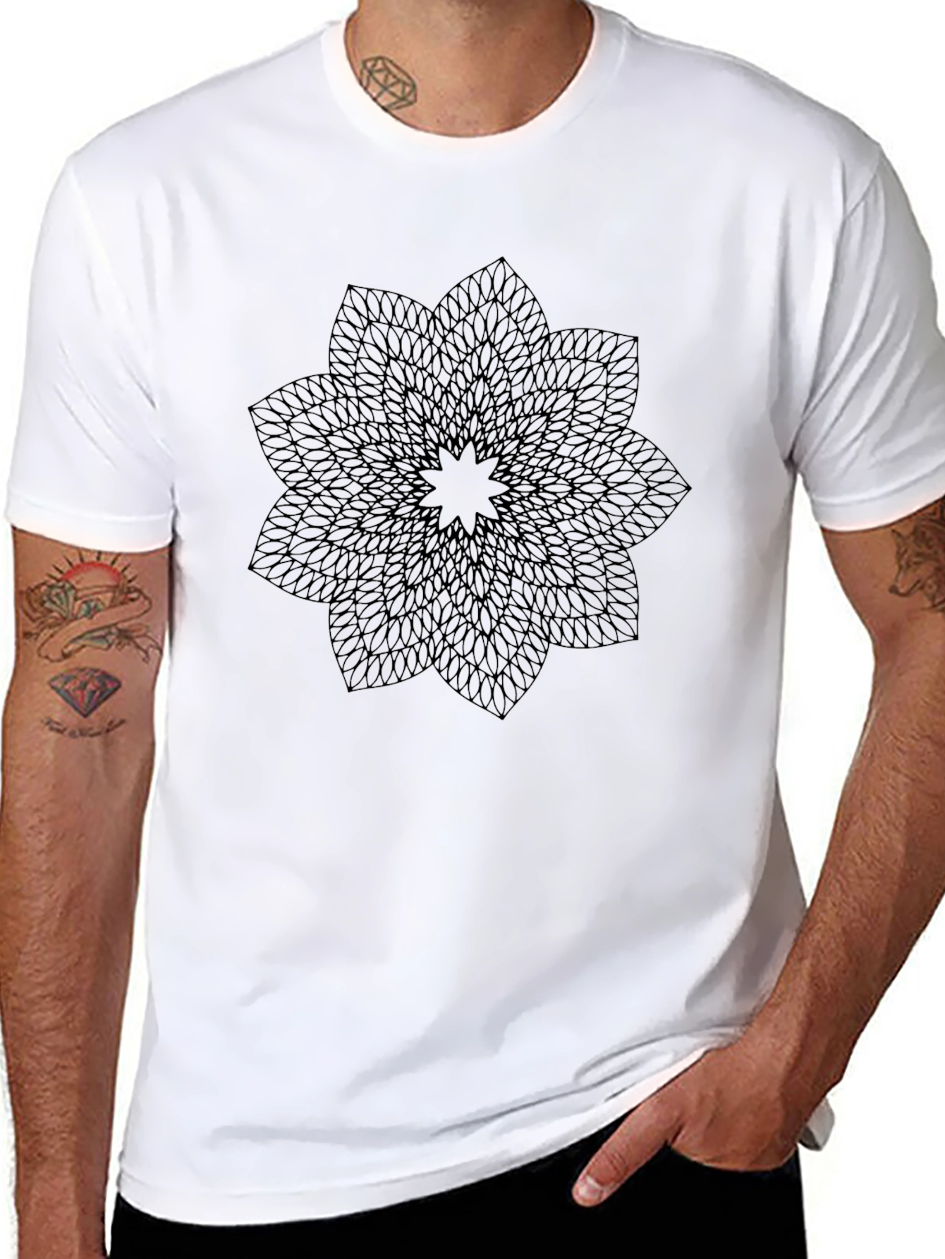 Geometric Mandala Graphic Print Tee