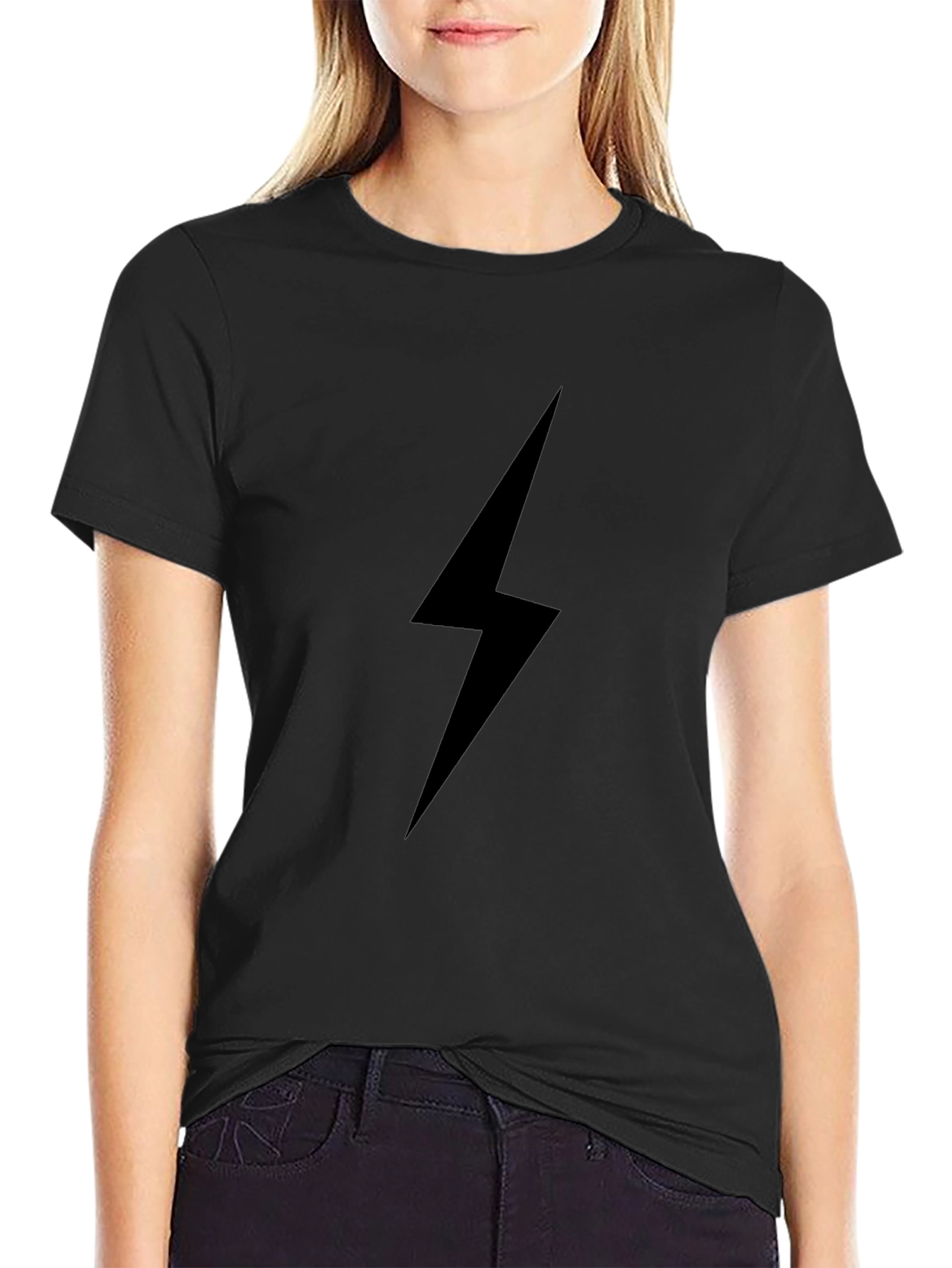 Black Lightning Bolt T-Shirt - Stylish Casual Wear