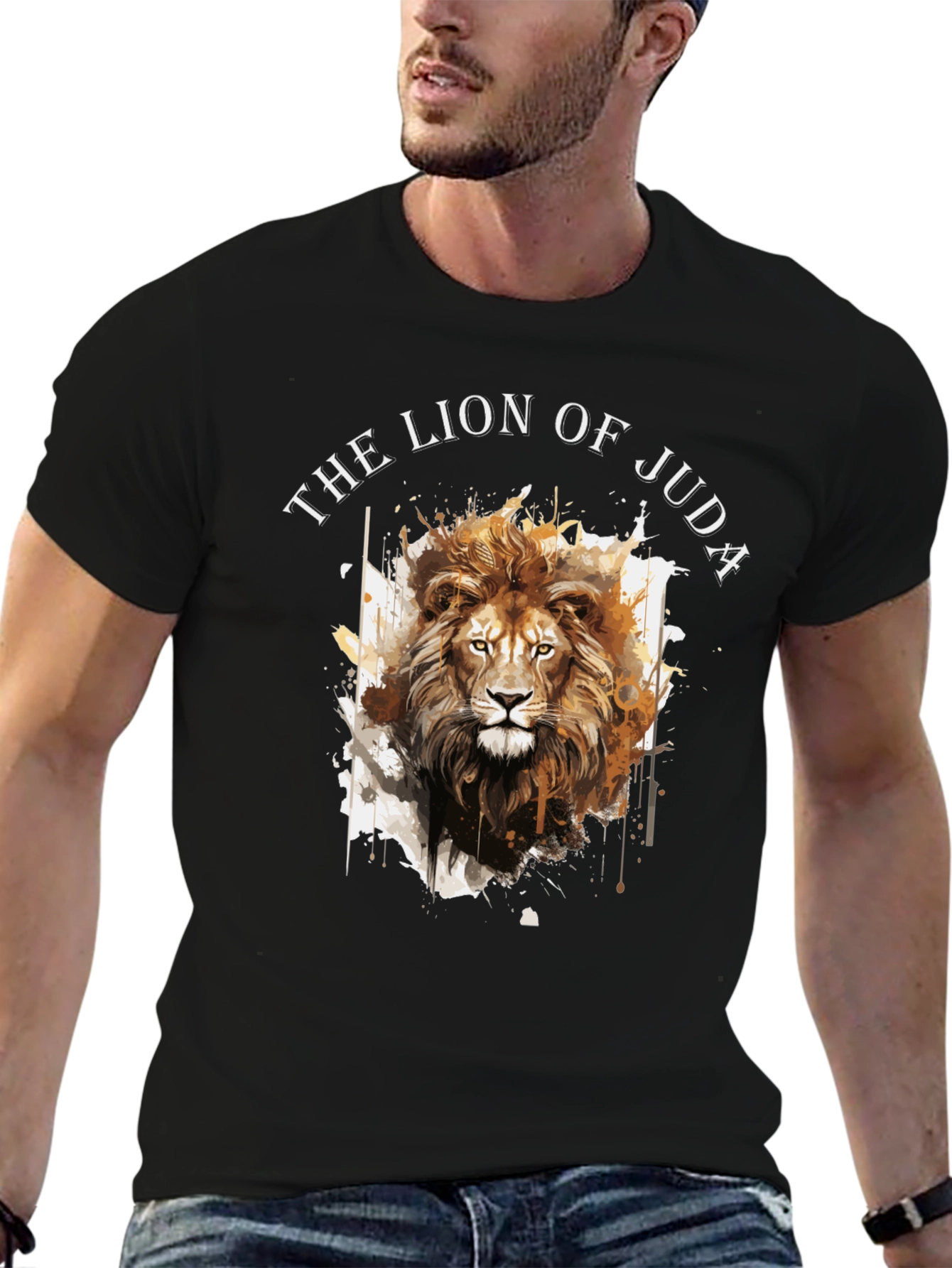 Lion of Judah Graphic Tee - Black Cotton Blend