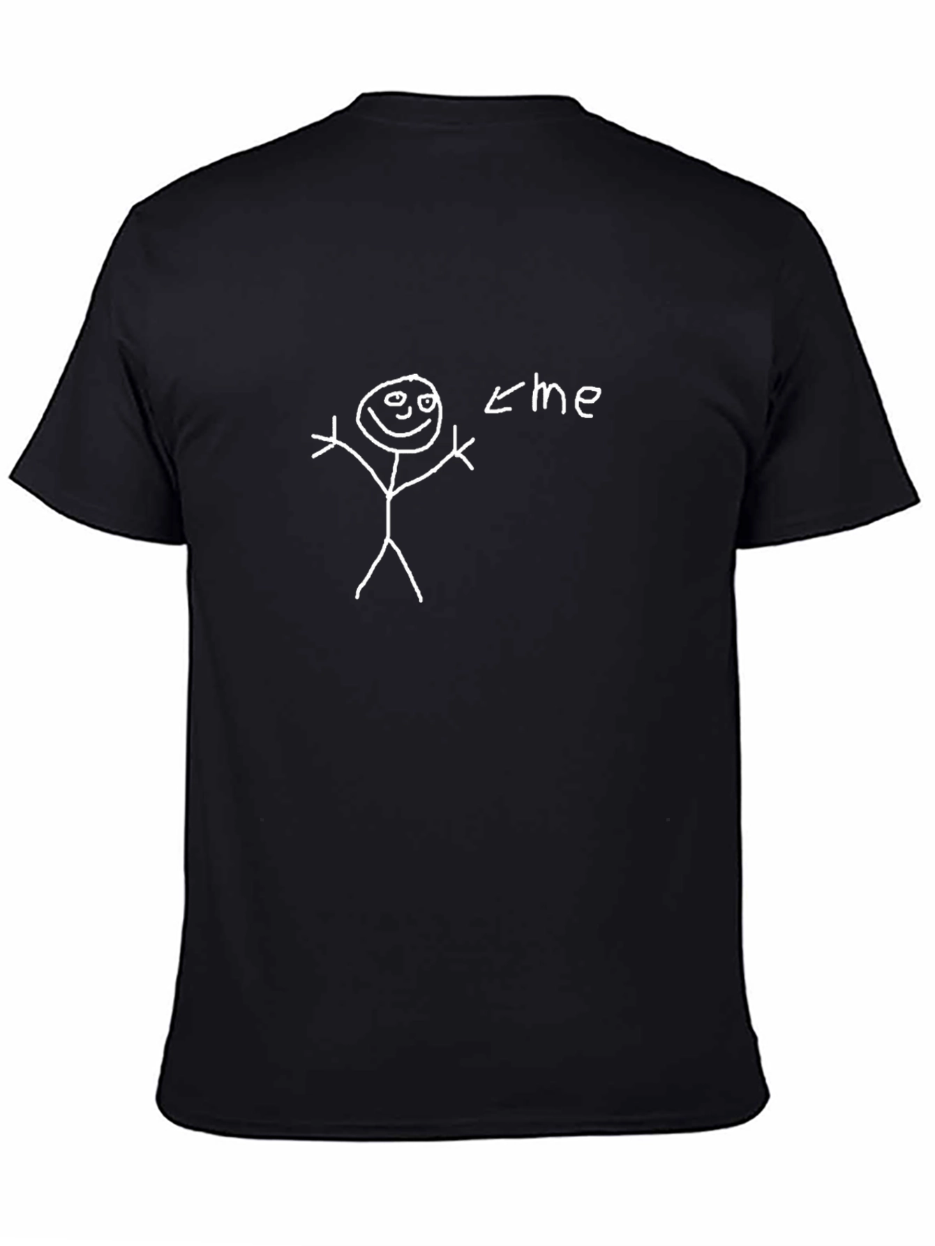 Humorous Stick Figure Me T-Shirt - Black