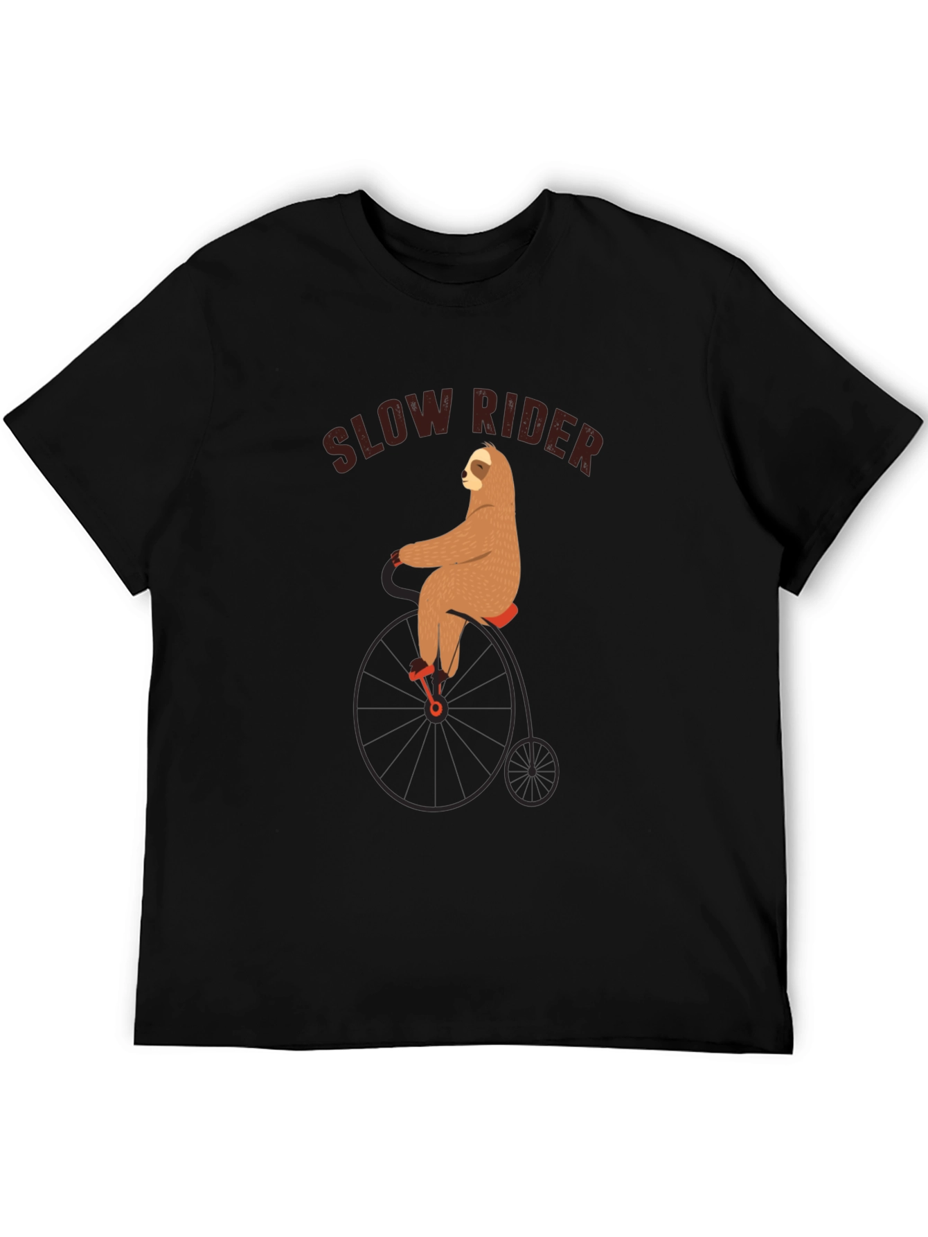 Slow Rider Sloth on Penny-Farthing Bicycle T-Shirt