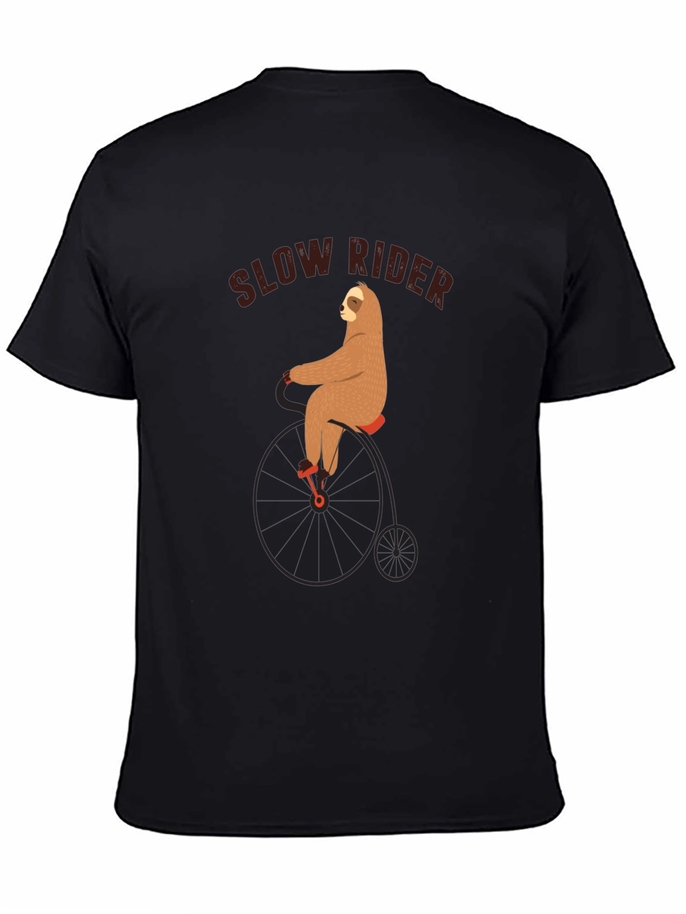 Slow Rider Sloth on Penny-Farthing Bicycle T-Shirt
