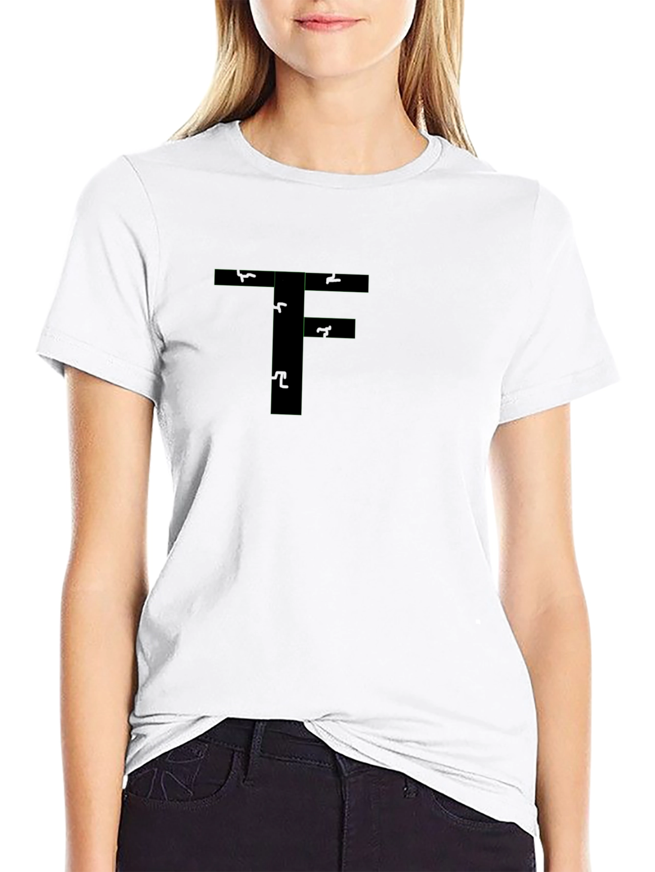 Abstract T-Shirt with Letter F Design