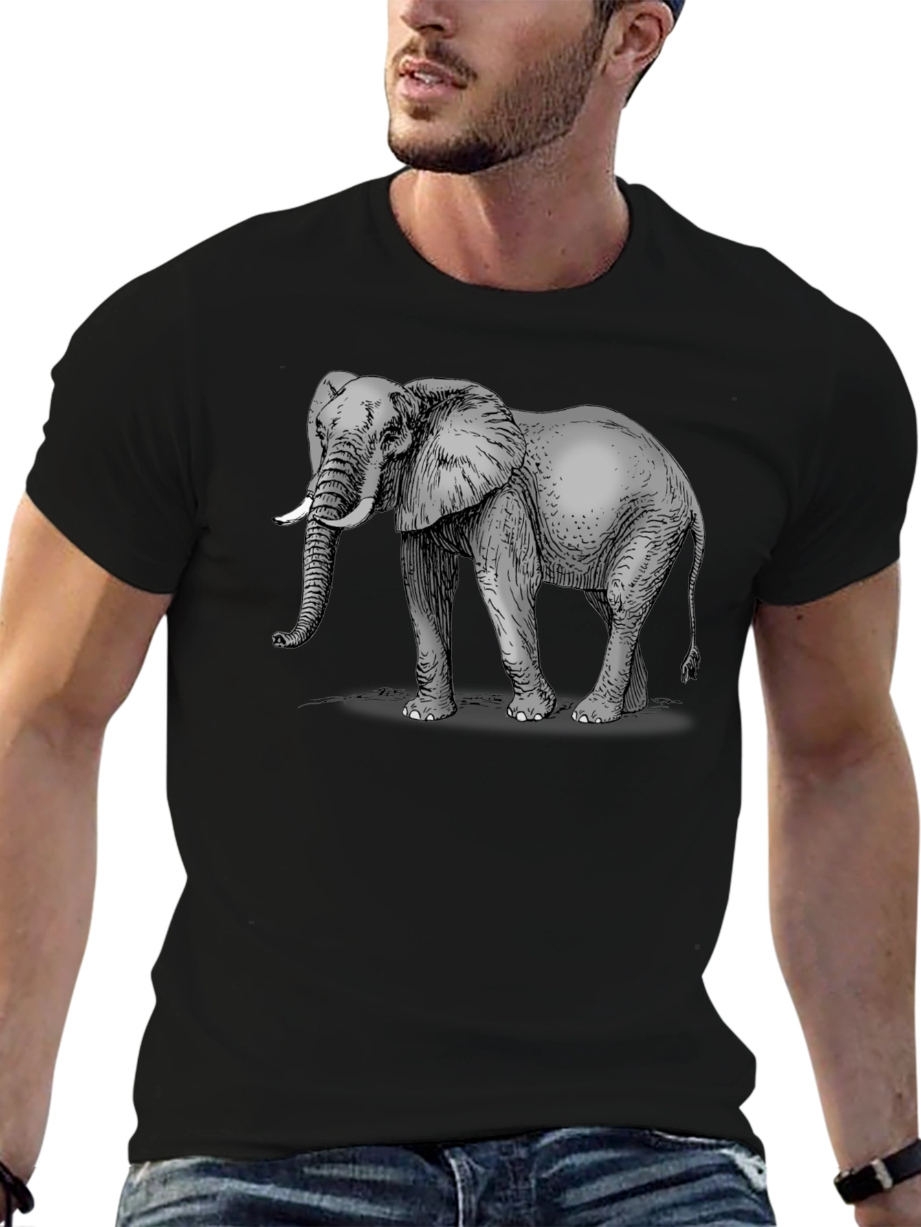 Elephant Graphic Print T-Shirt