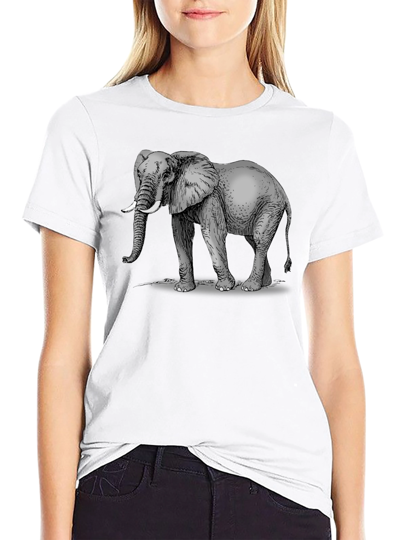 Elephant Graphic Print T-Shirt