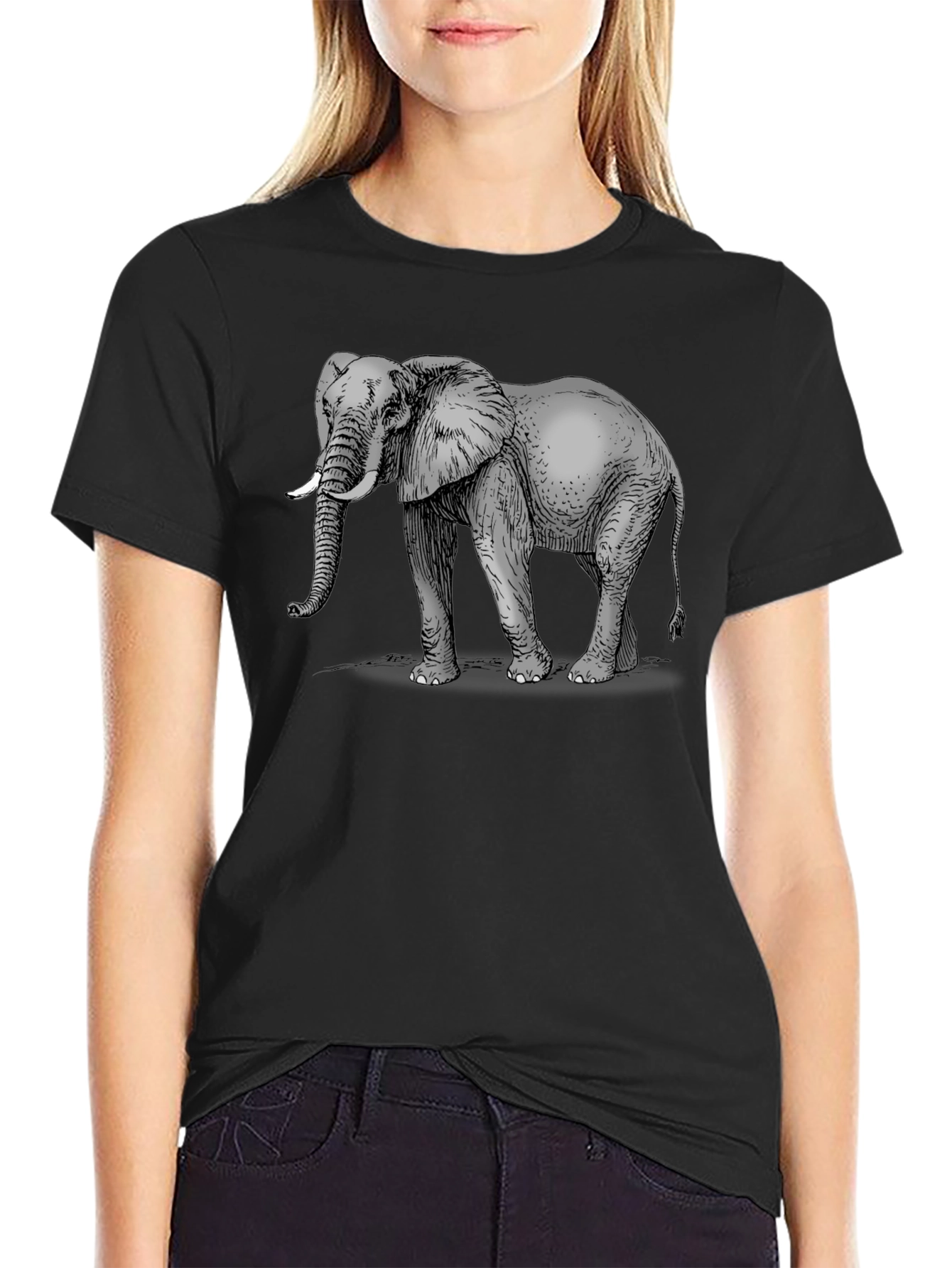 Elephant Graphic Print T-Shirt