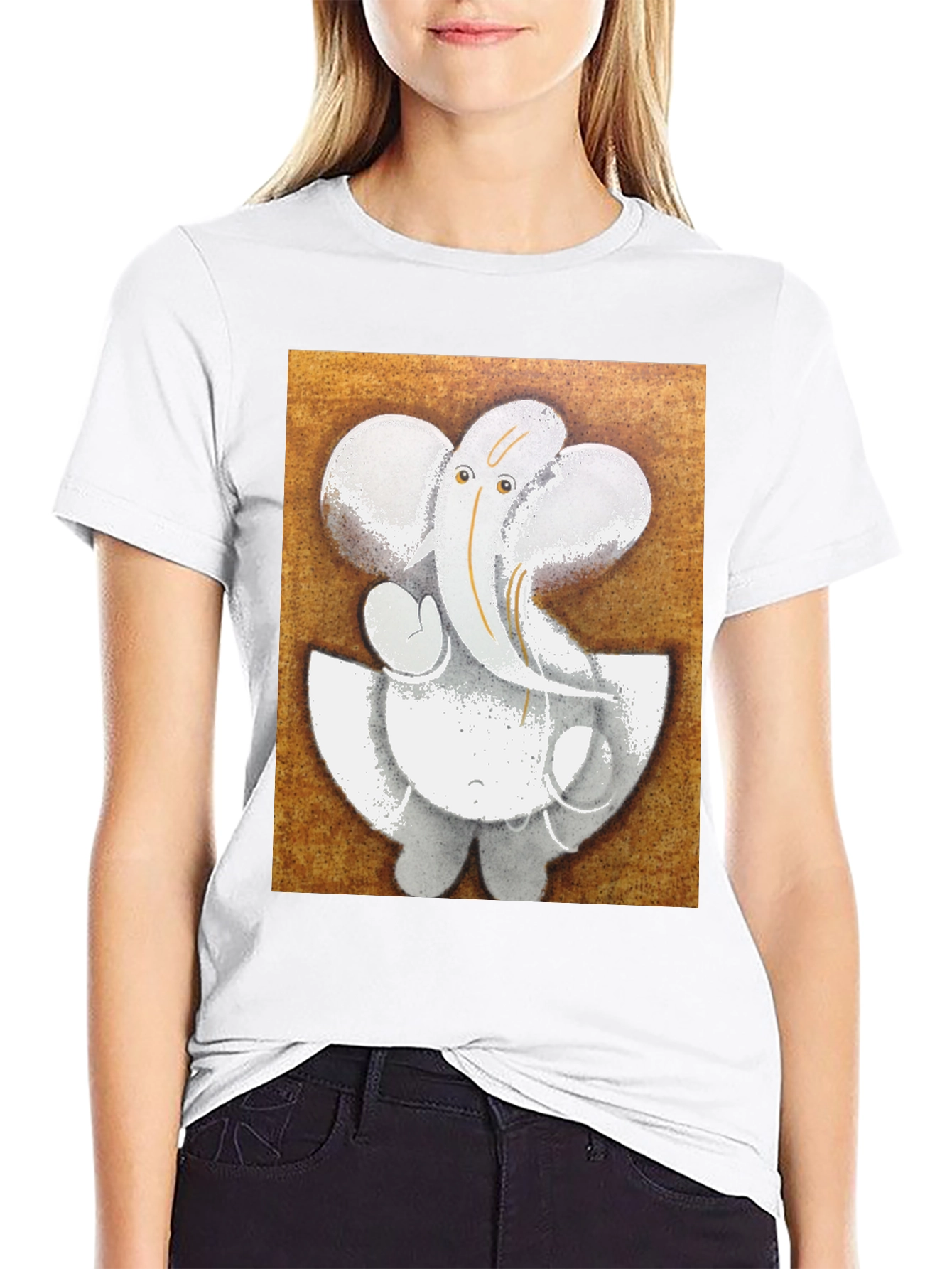 Ganesha Graphic T-Shirt - Black Cotton Blend