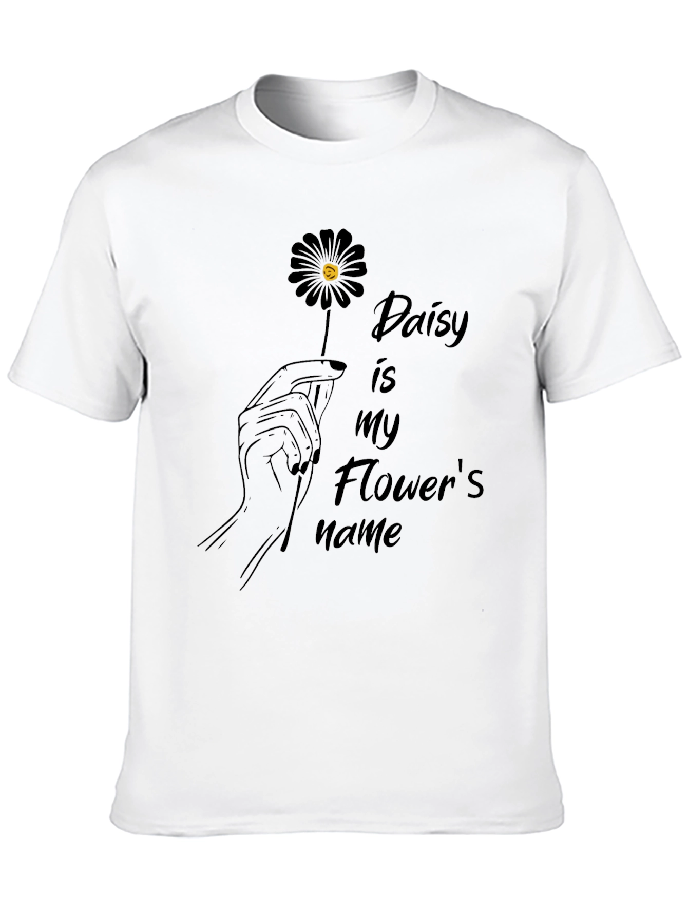 Daisy Flower Graphic T-Shirt - Black
