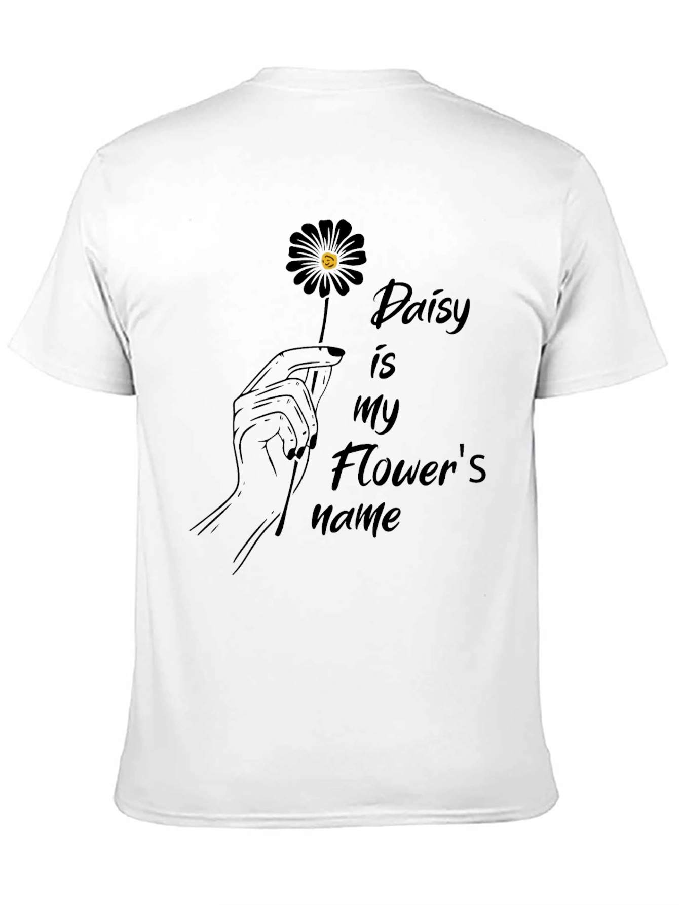 Daisy Flower Graphic T-Shirt - Black