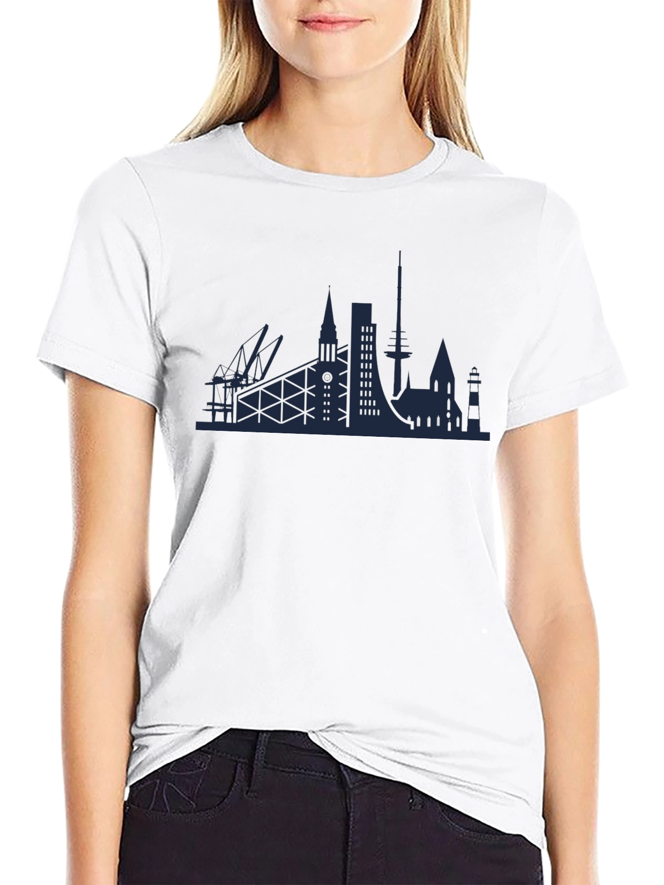 Cityscape Graphic Tee - Modern Silhouette T-Shirt