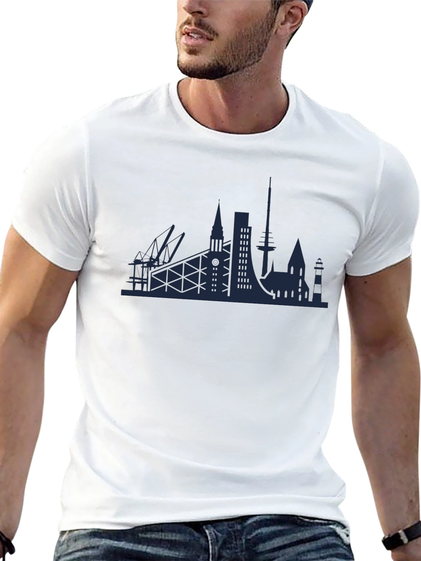 Cityscape Graphic Tee - Modern Silhouette T-Shirt