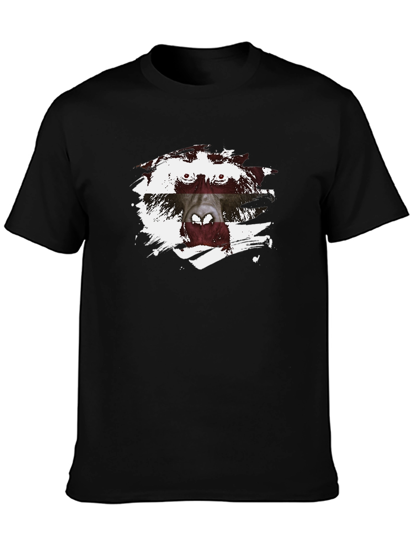 Latvian Flag Monkey T-Shirt