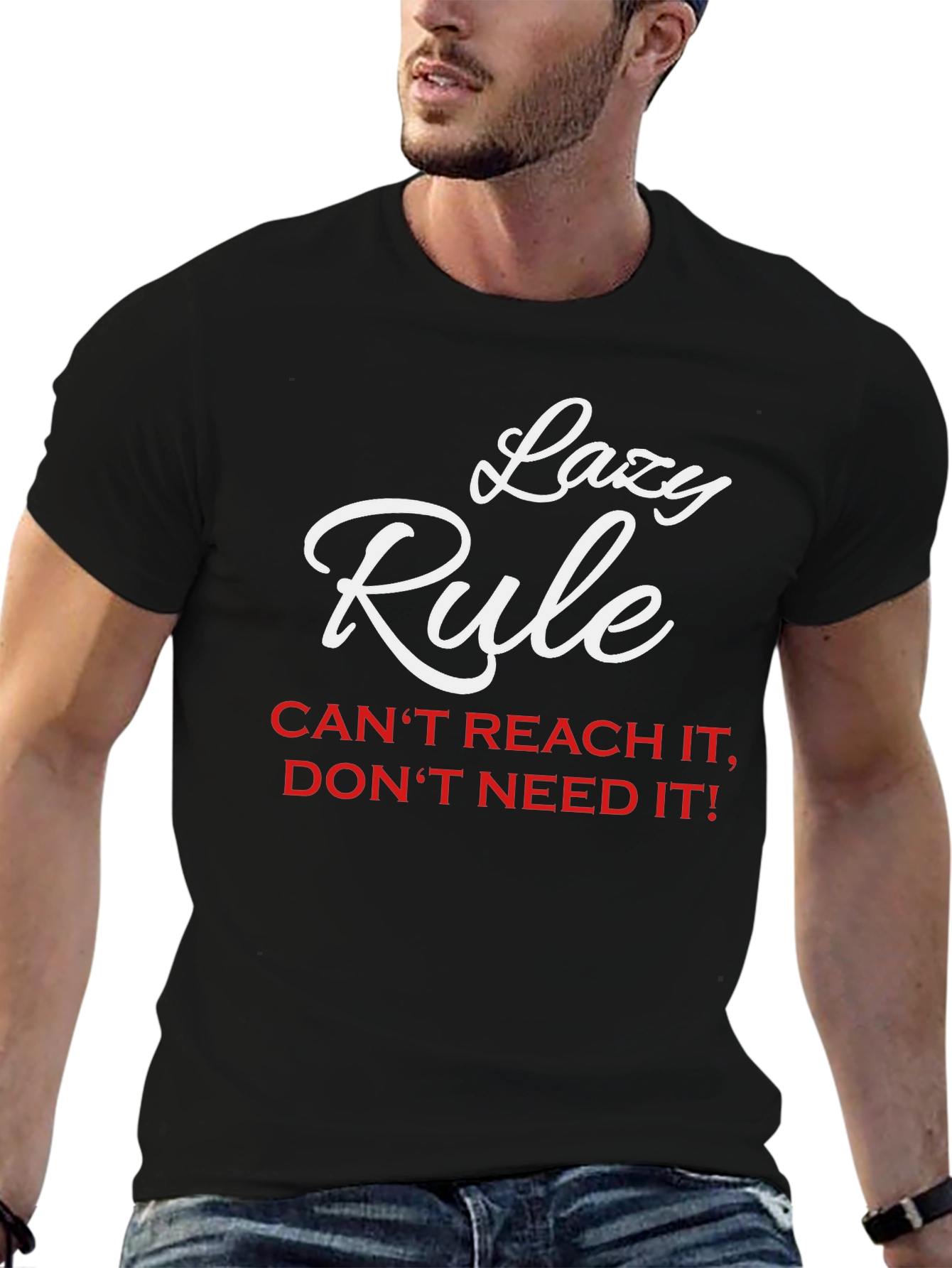 Lazy Rule Graphic Tee - Black Cotton Blend