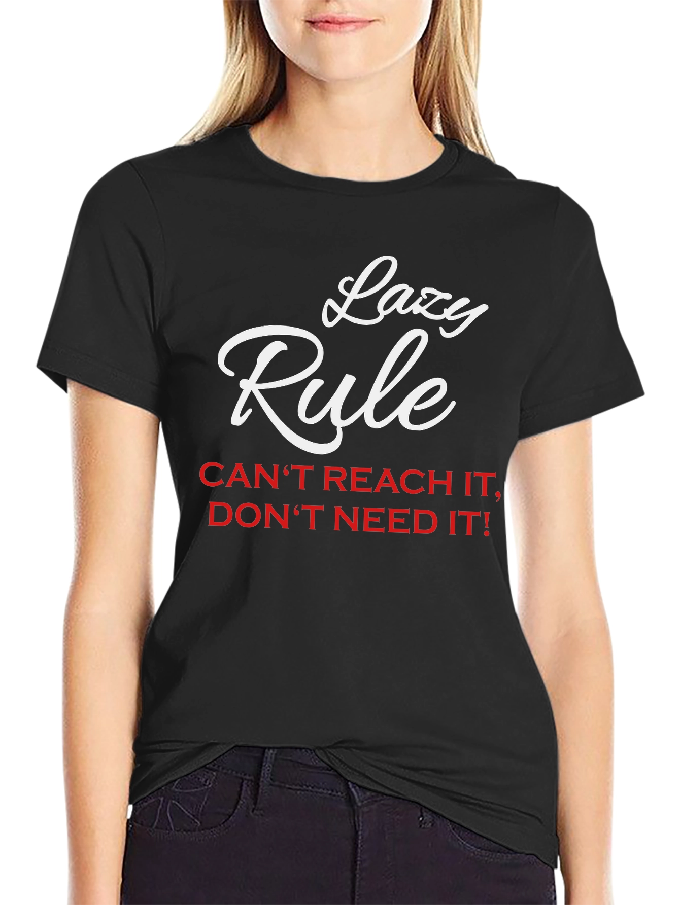 Lazy Rule Graphic Tee - Black Cotton Blend