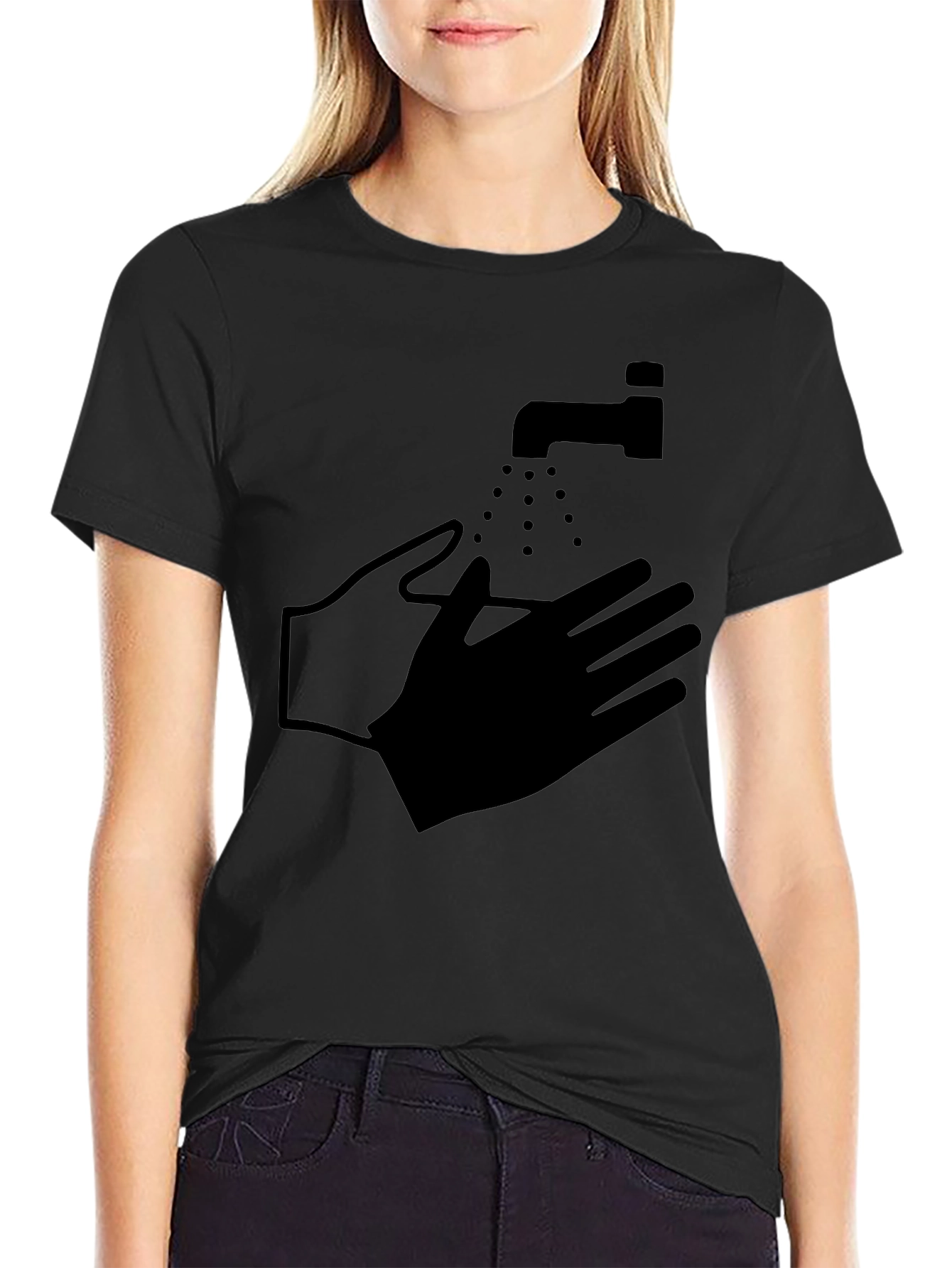 Wash Your Hands Graphic Tee - Black
