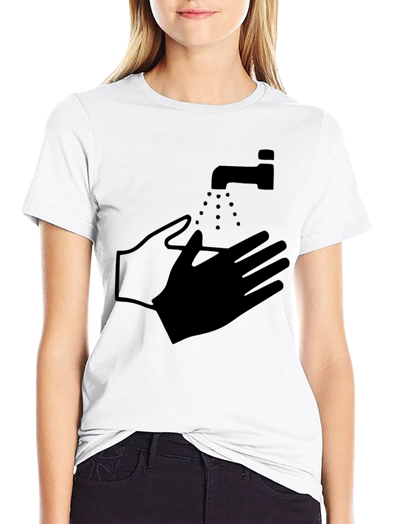 Wash Your Hands Graphic Tee - Black