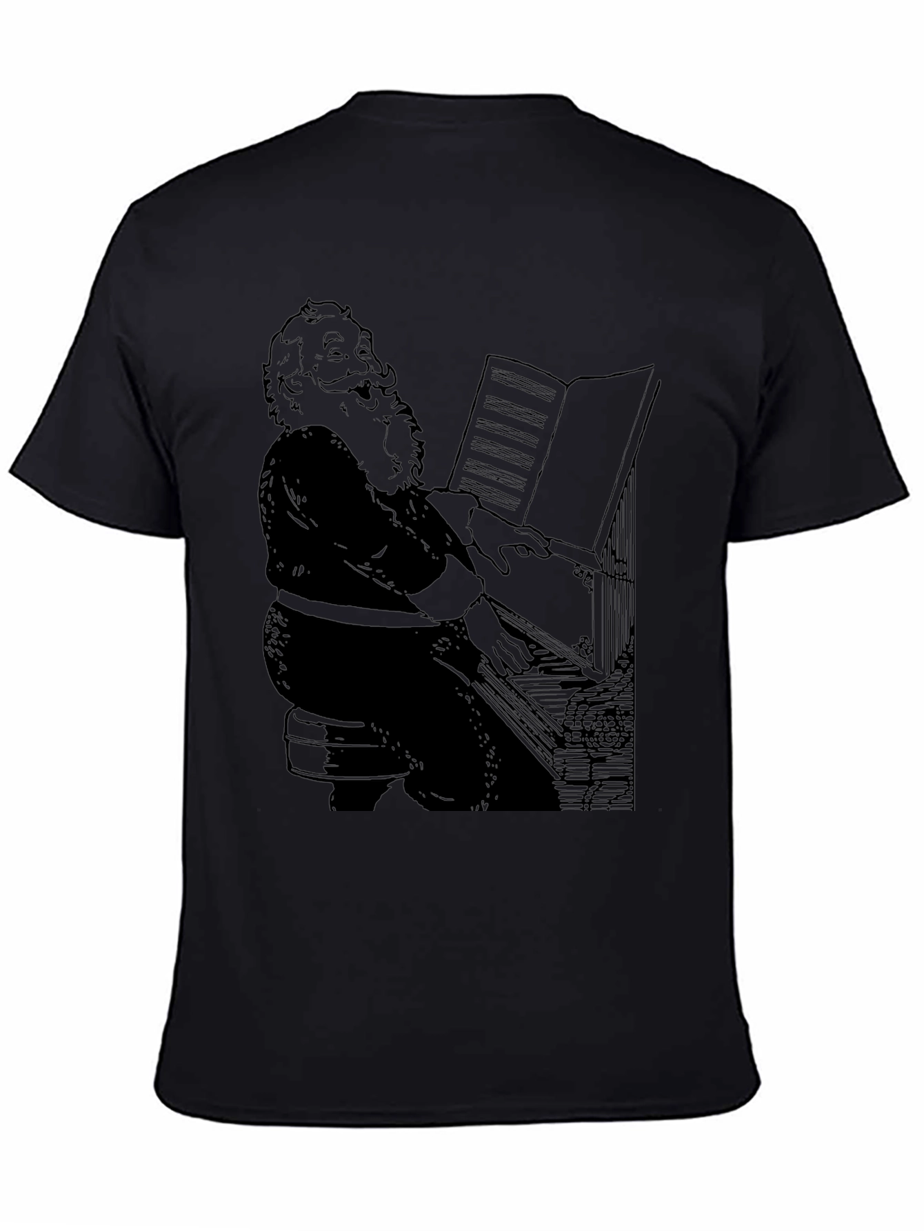 Santa Playing Piano Graphic T-Shirt