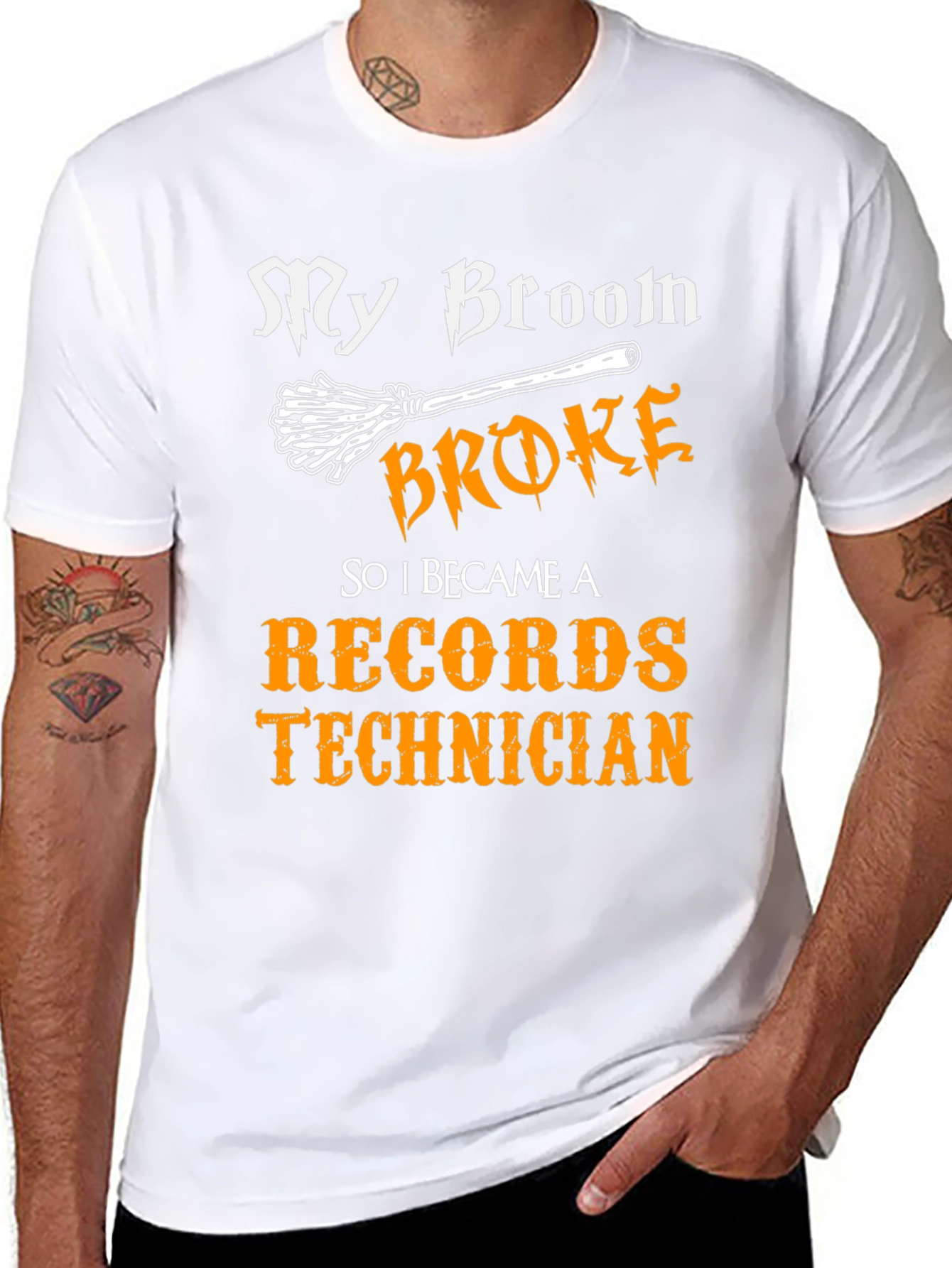 My Broom Broke Records Technician T-Shirt