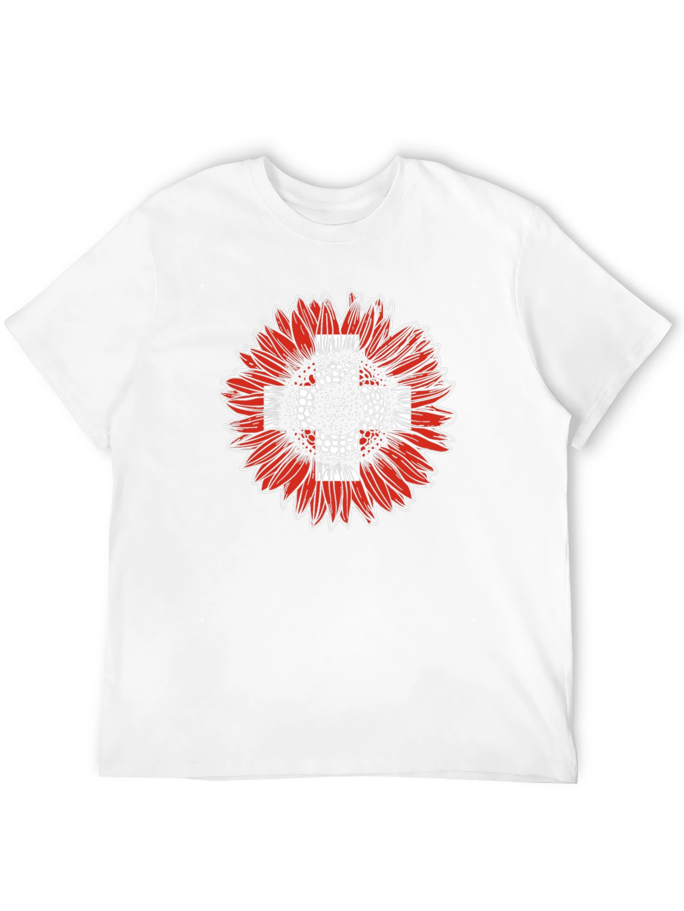 Sunflower Swiss Flag T-Shirt - Black Casual Tee