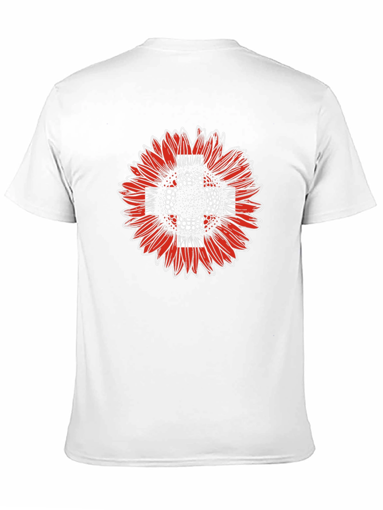 Sunflower Swiss Flag T-Shirt - Black Casual Tee