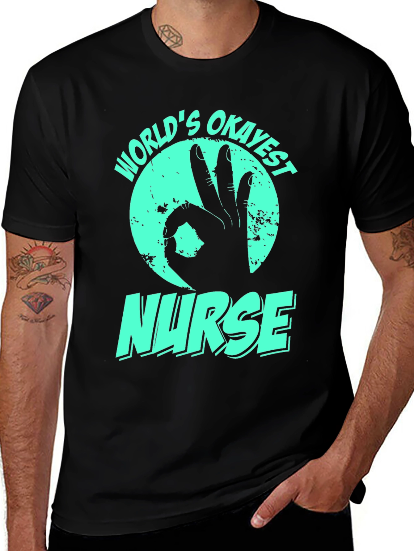 Worlds Okayest Nurse T-Shirt - Funny Gift