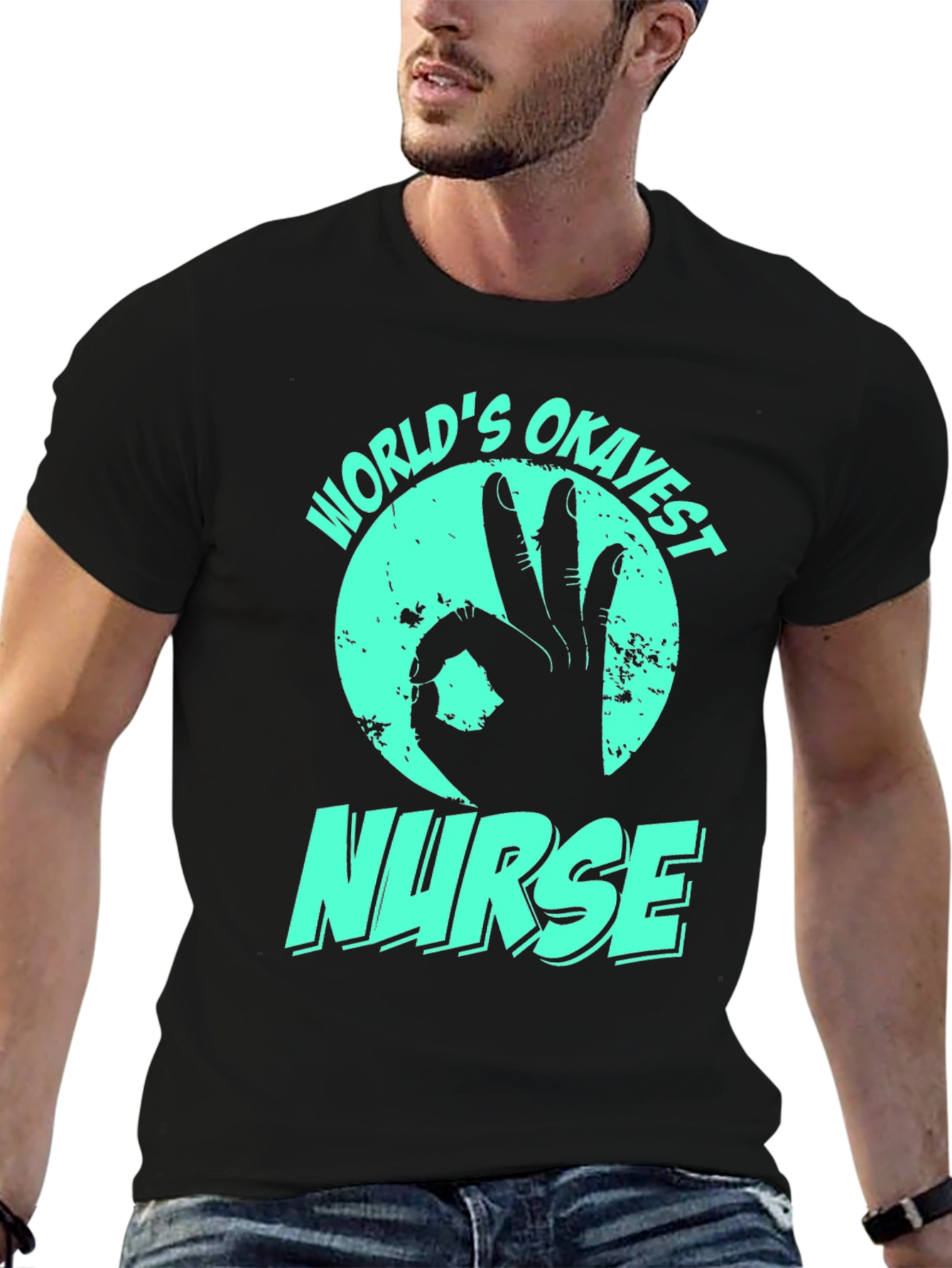 Worlds Okayest Nurse T-Shirt - Funny Gift