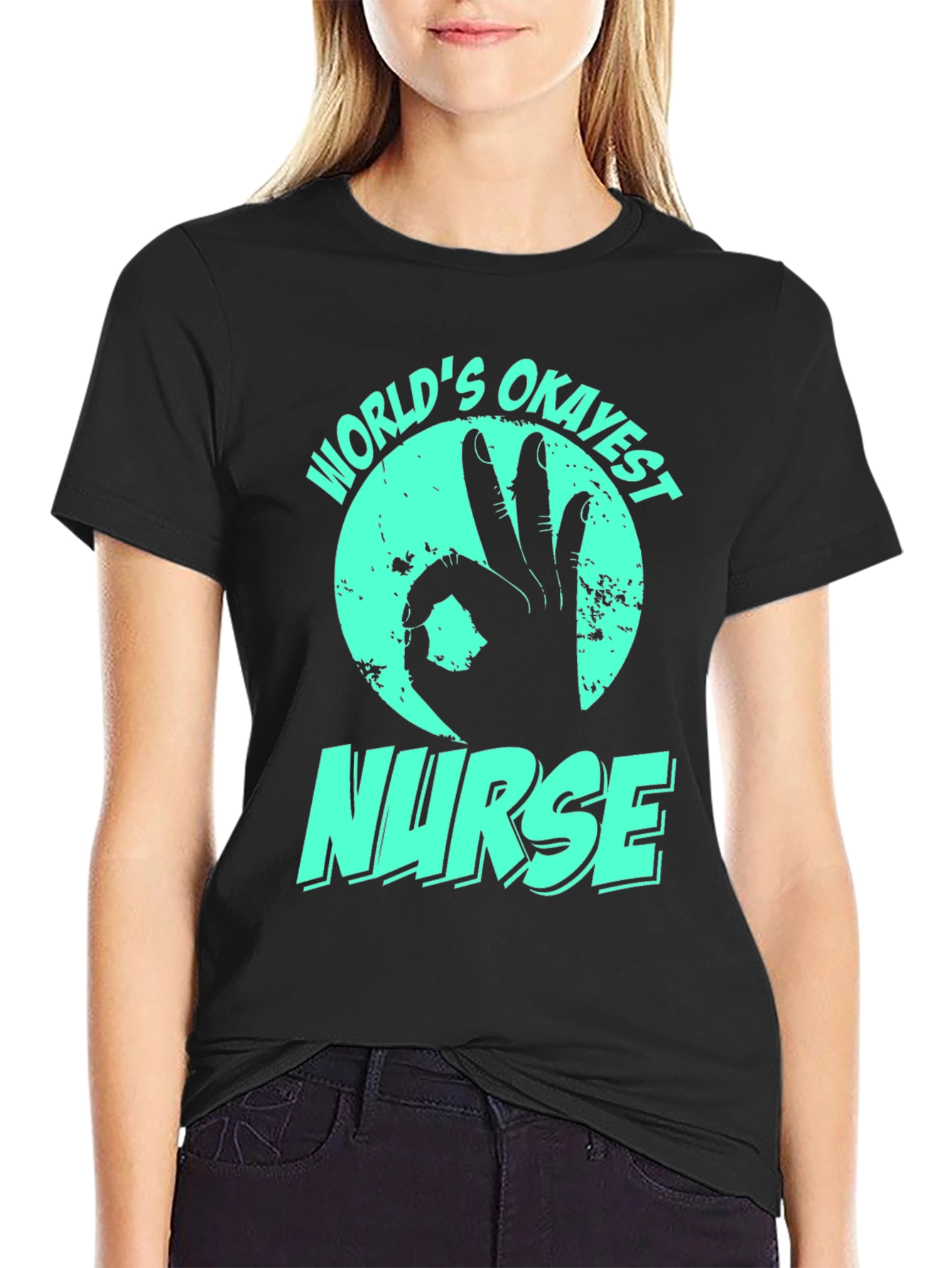 Worlds Okayest Nurse T-Shirt - Funny Gift