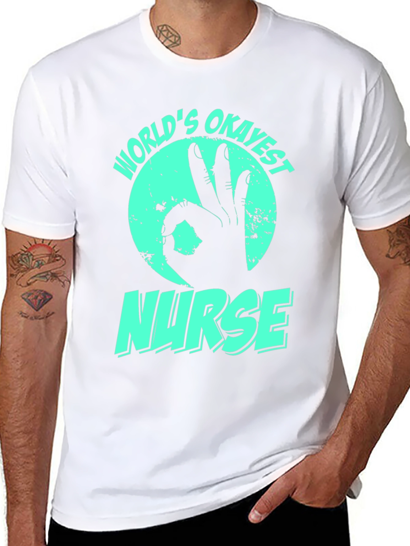 Worlds Okayest Nurse T-Shirt - Funny Gift