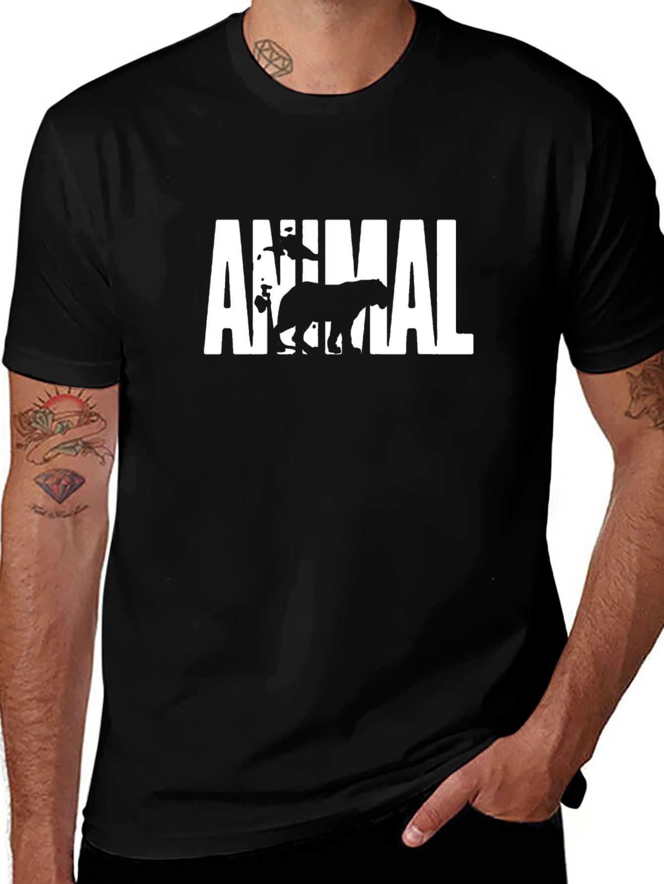 Animal Graphic Tee - Black