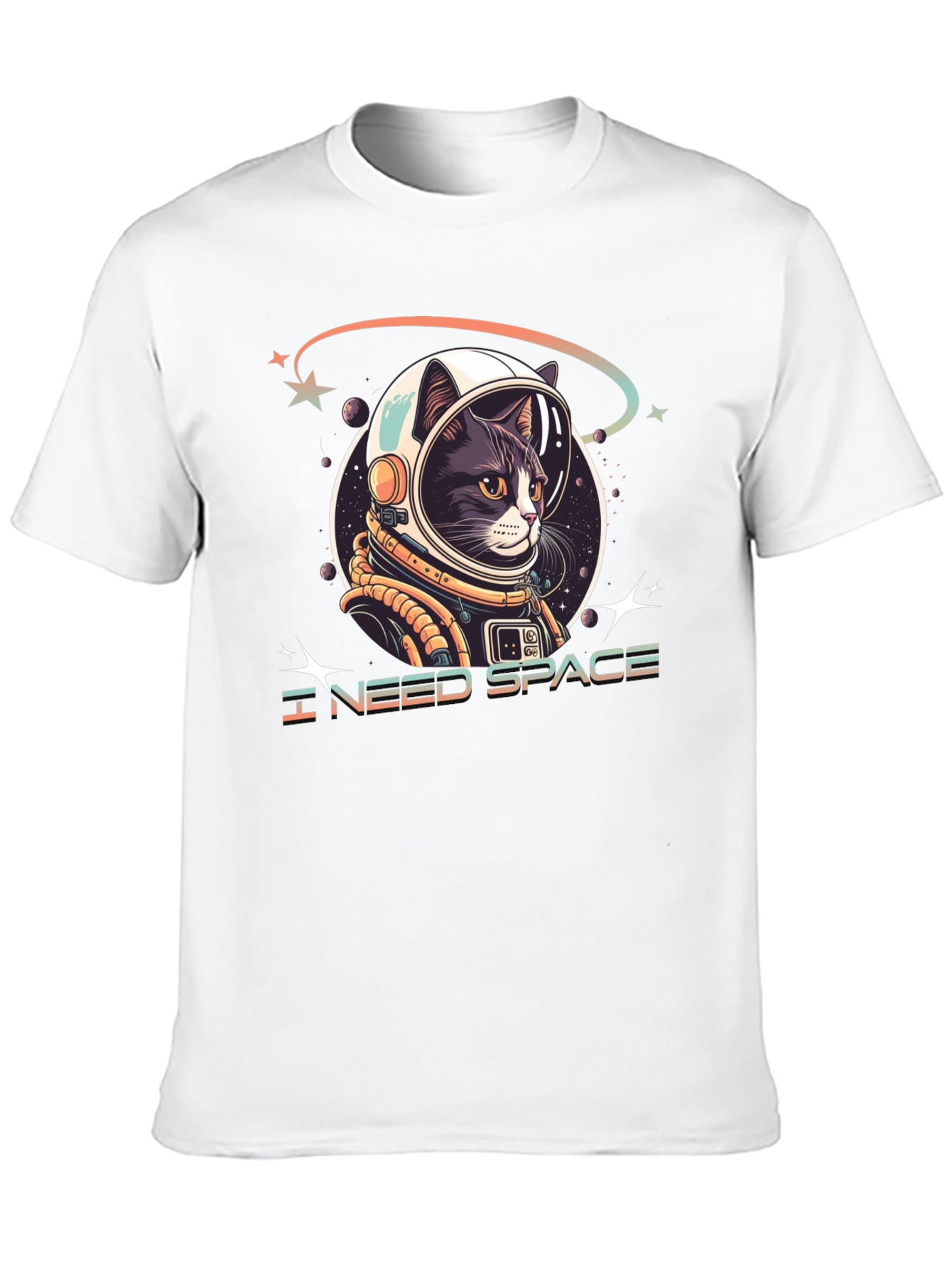 I Need Space Cat Astronaut Graphic Tee