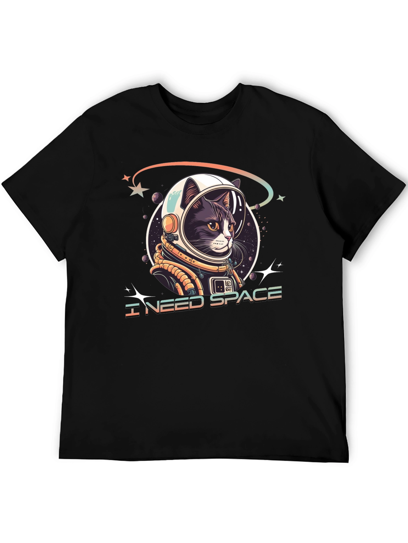 I Need Space Cat Astronaut Graphic Tee