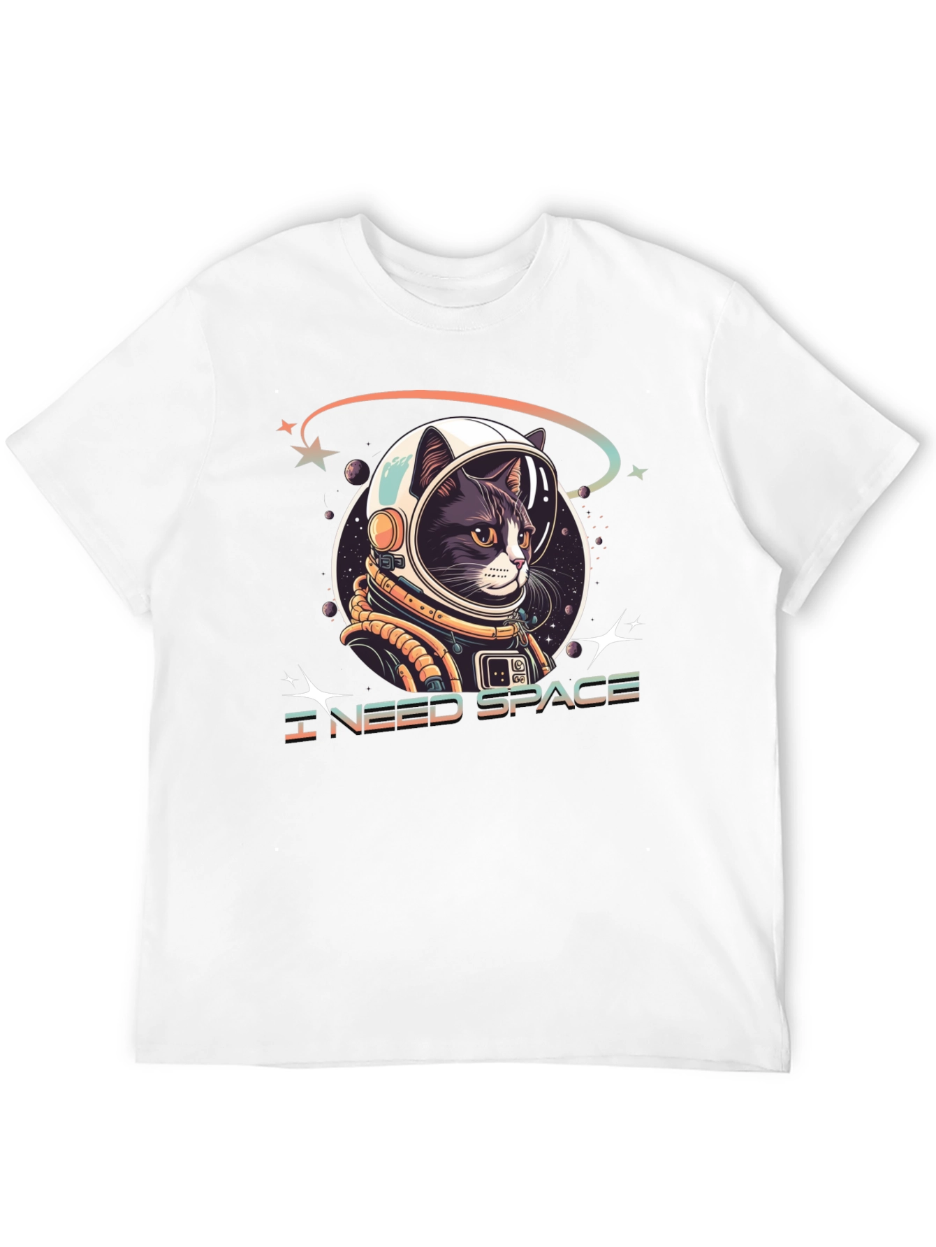 I Need Space Cat Astronaut Graphic Tee