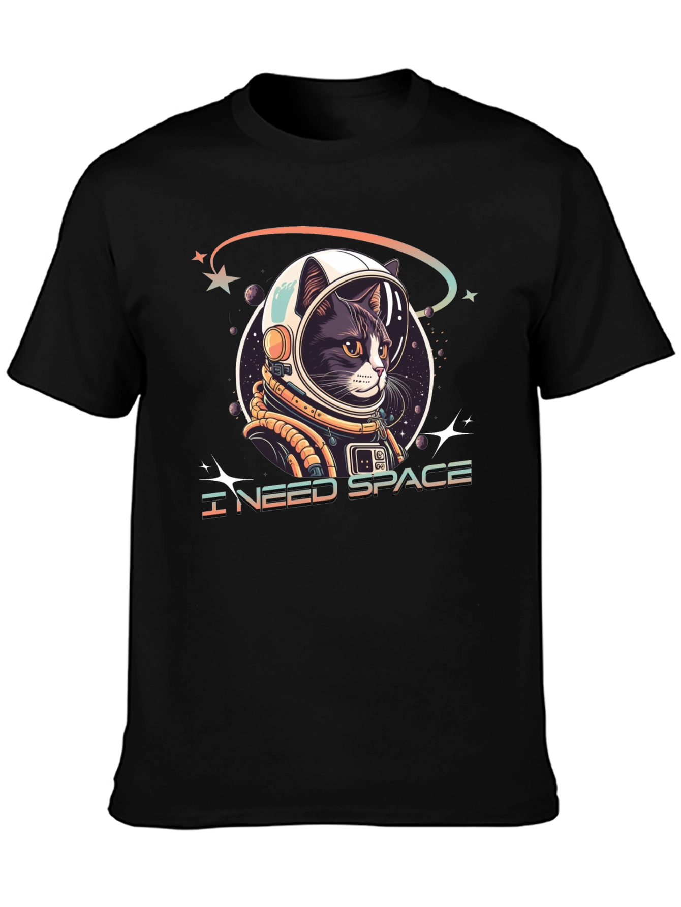 I Need Space Cat Astronaut Graphic Tee